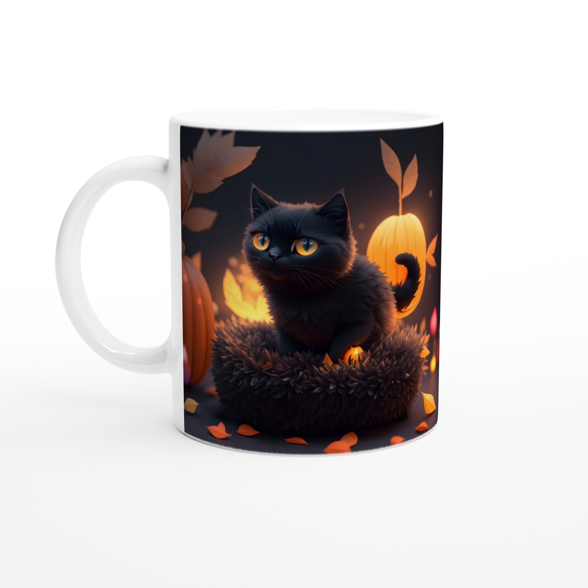 Mystisk Svart Katt Keramikmugg - Höstmys i Valfri Färg, 11oz 1 4a5ea8a3-6bf2-4929-9bdc-f24b475b408b
