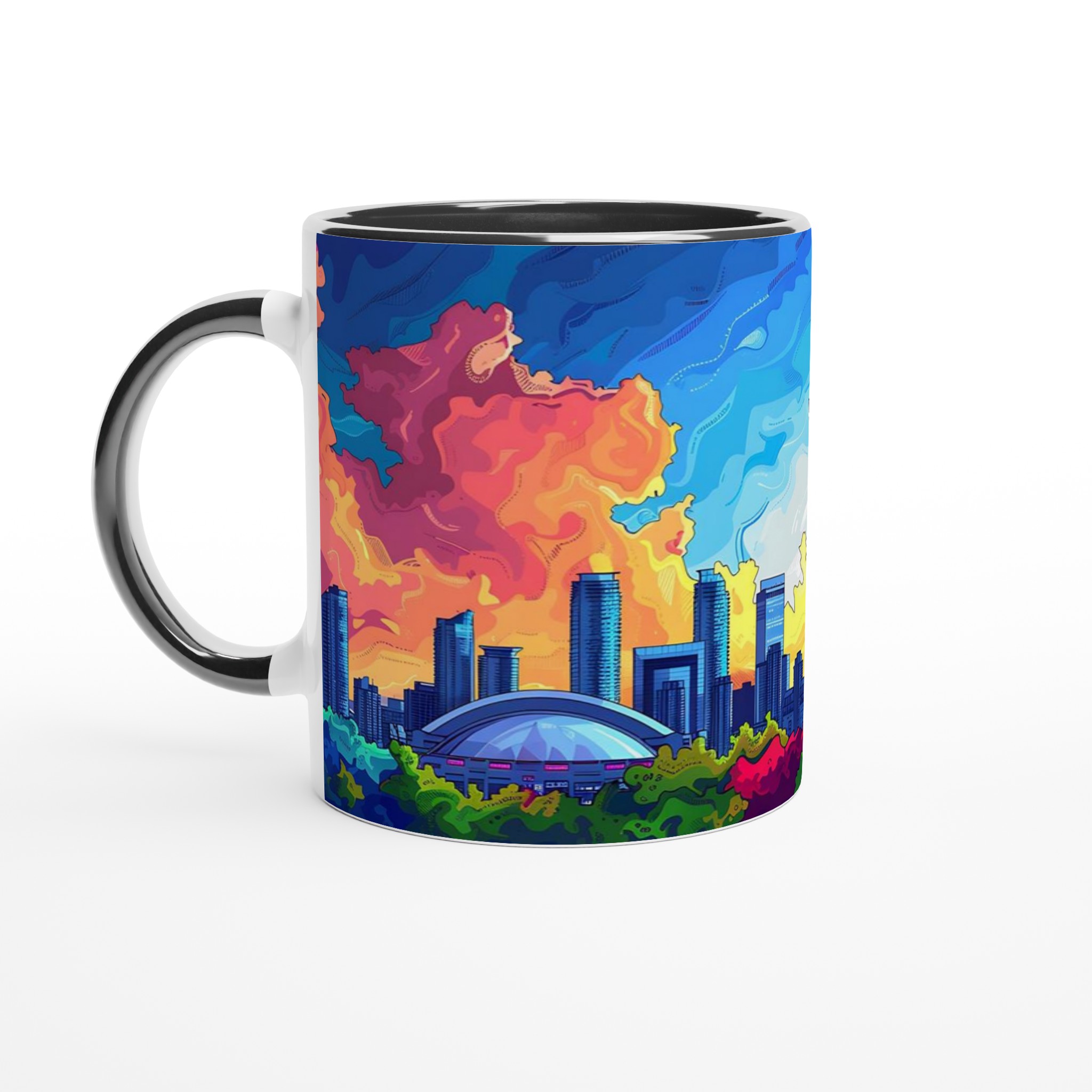 Toronto Skyline Abstract Art Mugg – Levande Stadsbild i Pop Art Stil, Välj bland 7 Keramiska Färger 7 4a82b666-5d7a-4933-92f6-2bd0be151189