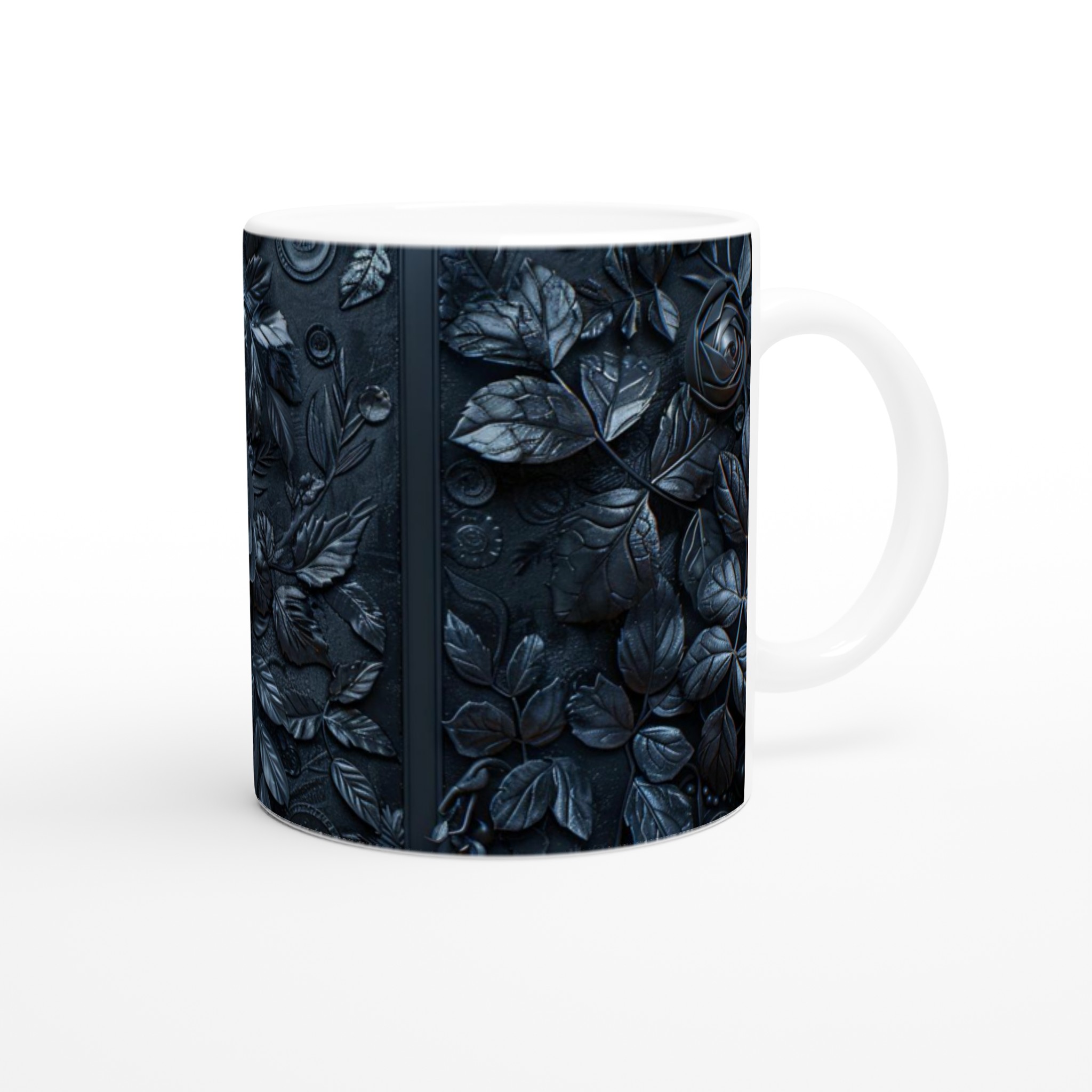 Elegant 11oz Ceramic Mug in Sleek Black with Botanical Flair 9 4a942836-472e-4564-8335-fa918684d2aa