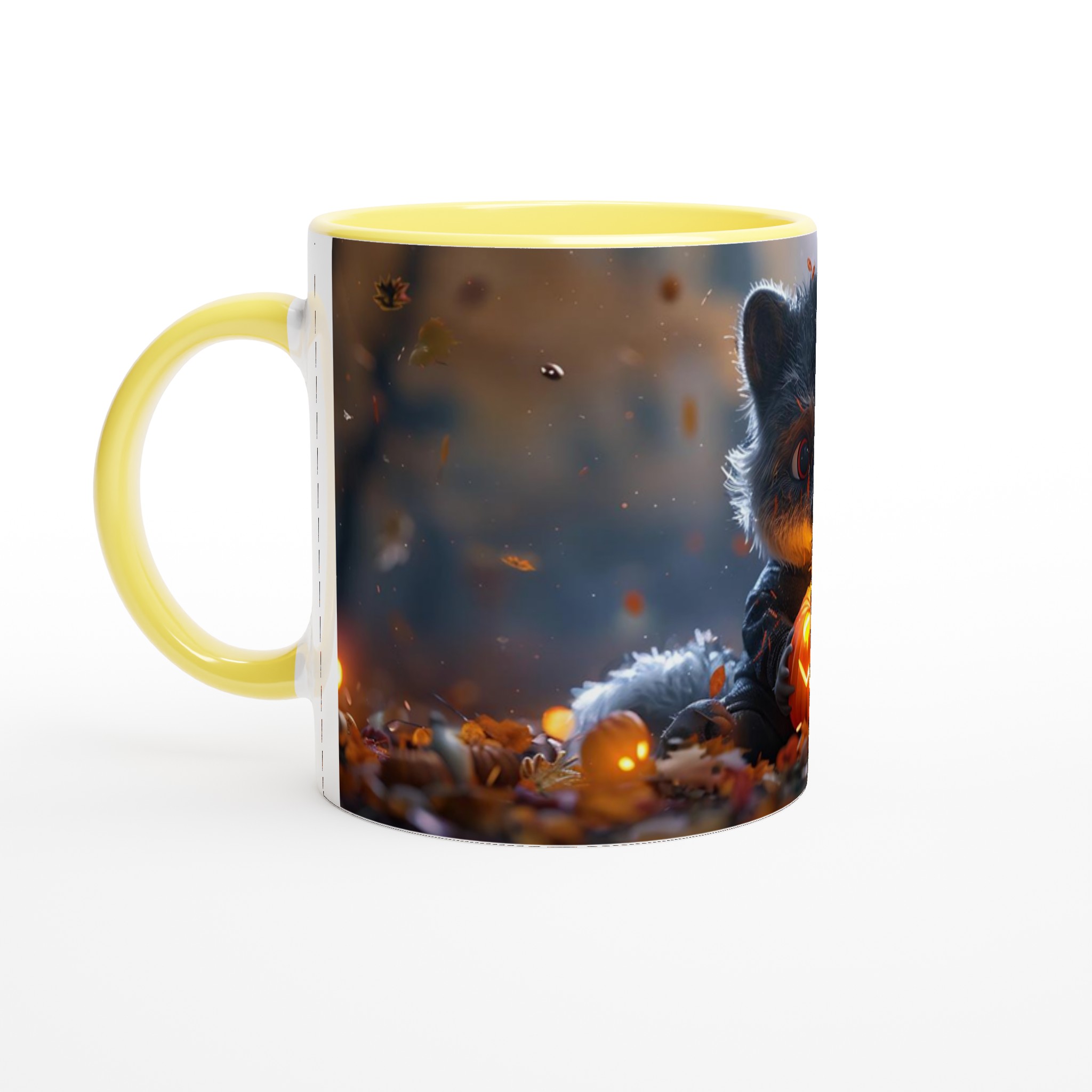 Mysig Halloween Raccoon Mugg - Förtrollande Pumkin Design på 11oz Keramikmugg i ditt val av färg 5 4a994256-7f34-4840-942a-91c27500cb56