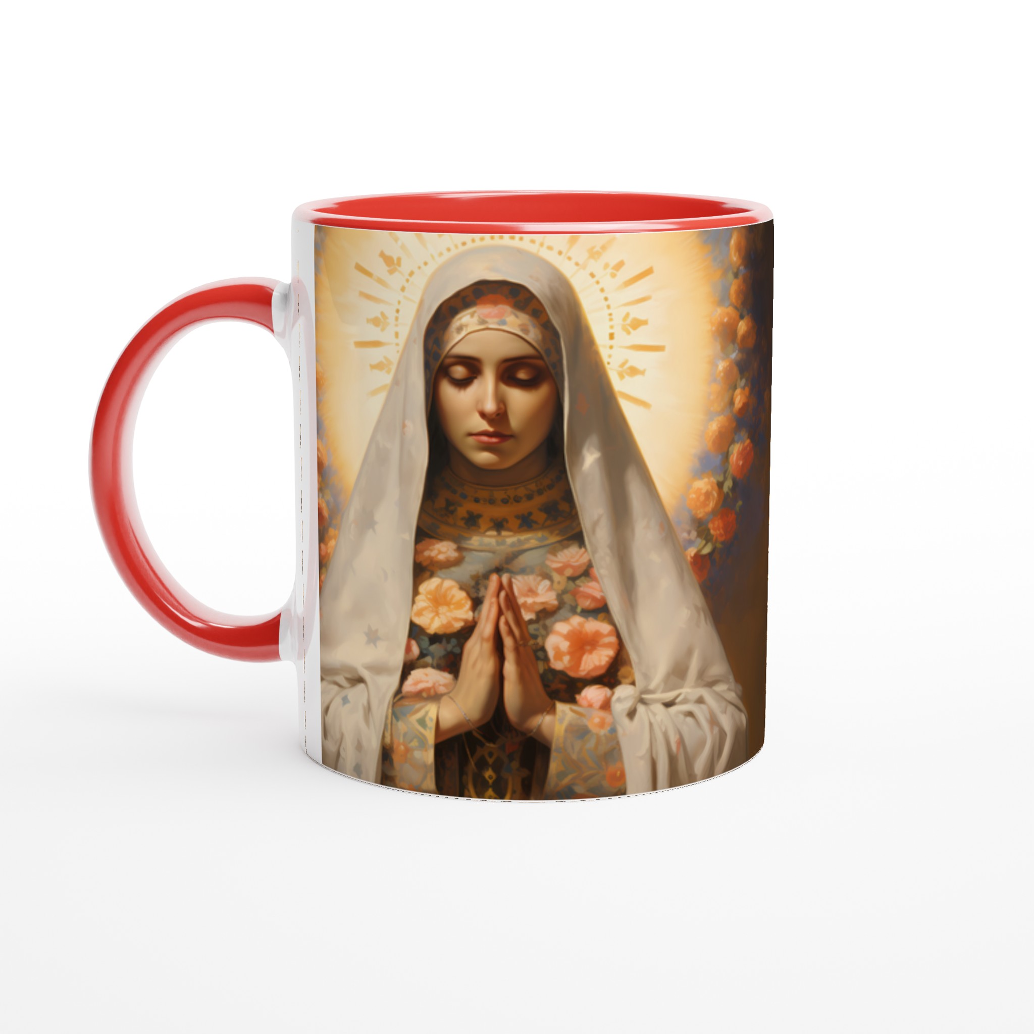 Madonna of Flowers 11oz Keramisk Mugg – Konstnärligt Tryck, Välj Din Färg! 2 4ad2bc30-ca71-4a3b-b370-266c6dd5a7dd
