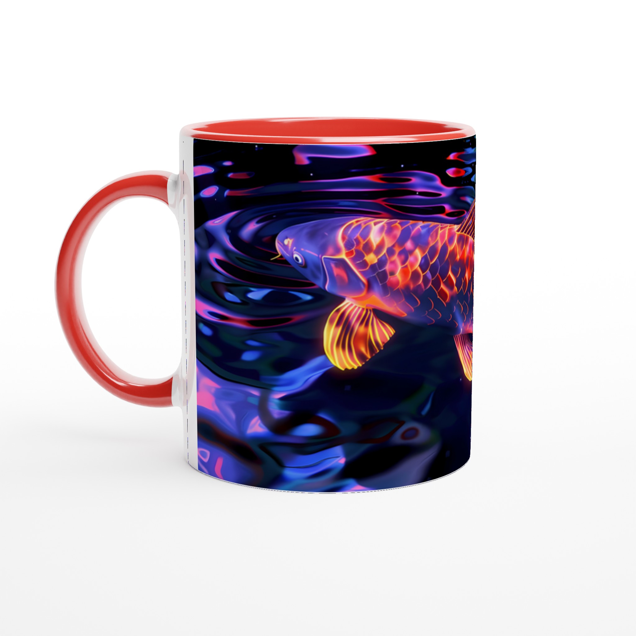 Neon Koi Drömmugg – 11oz Keramisk Kaffemugg med Lysande Fishtryck i Valfri Färg 2 4adbbca4-ed66-4d9e-8907-a7ef79a1cdca