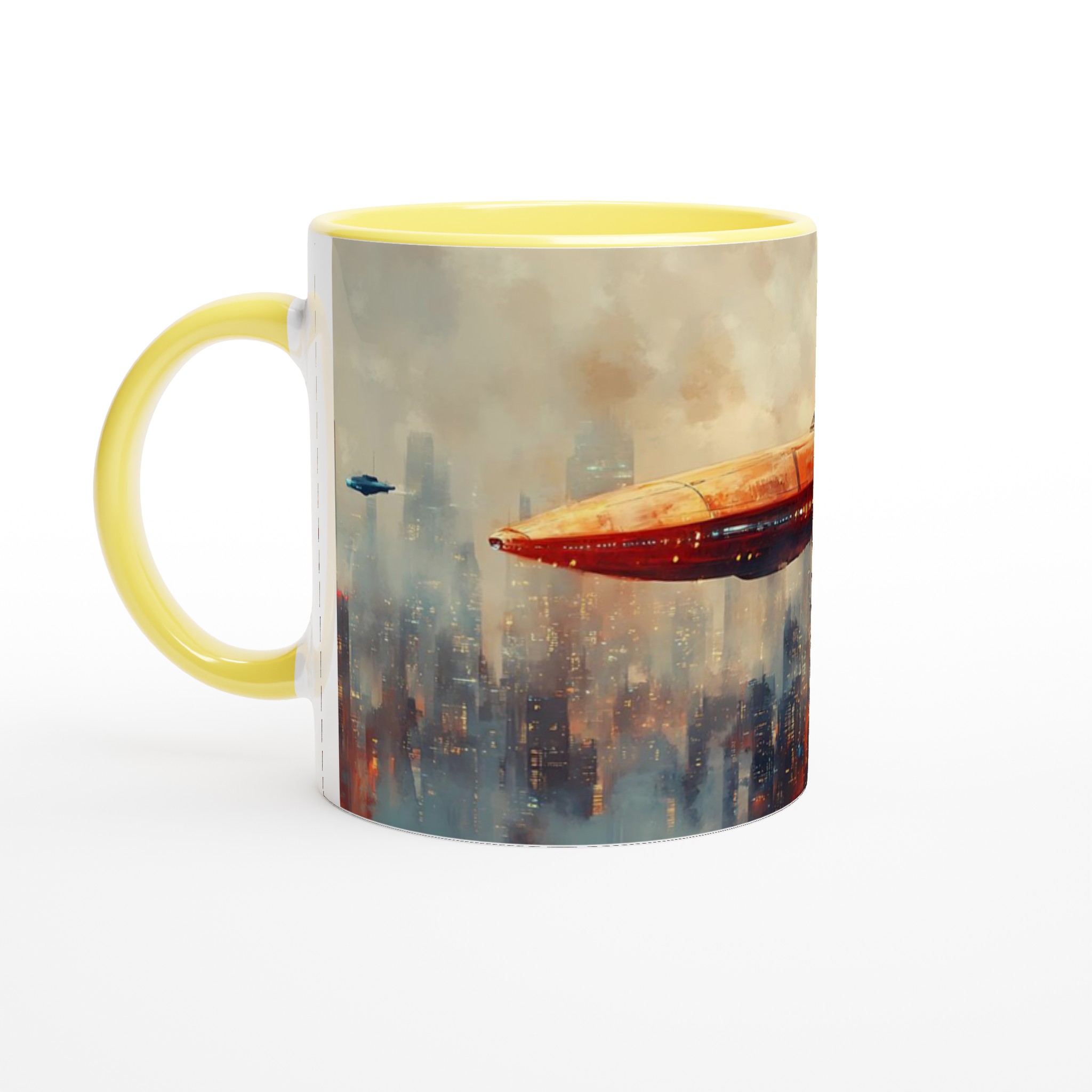 Futuristisk Stad Mugg - Sci-Fi Flygande Farkoster & Stadsbild Konst på 11oz Keramik 3 4ae6d1fd-8278-4060-b979-e26867a31d9e