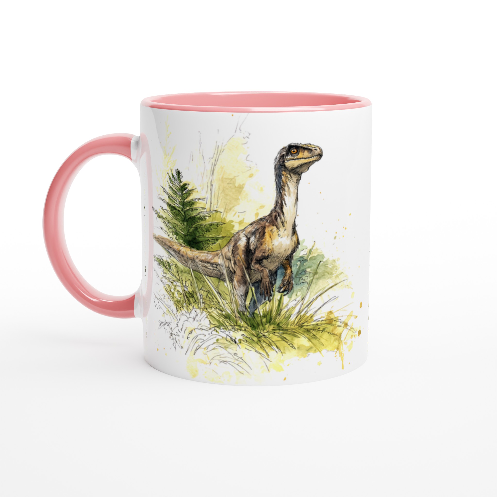 Förhistorisk Vänner Mugg: Akvarell Velociraptor – 11oz Keramisk Kaffekopp 6 4af678e2-d83a-4374-911e-5522a9b8b1fe