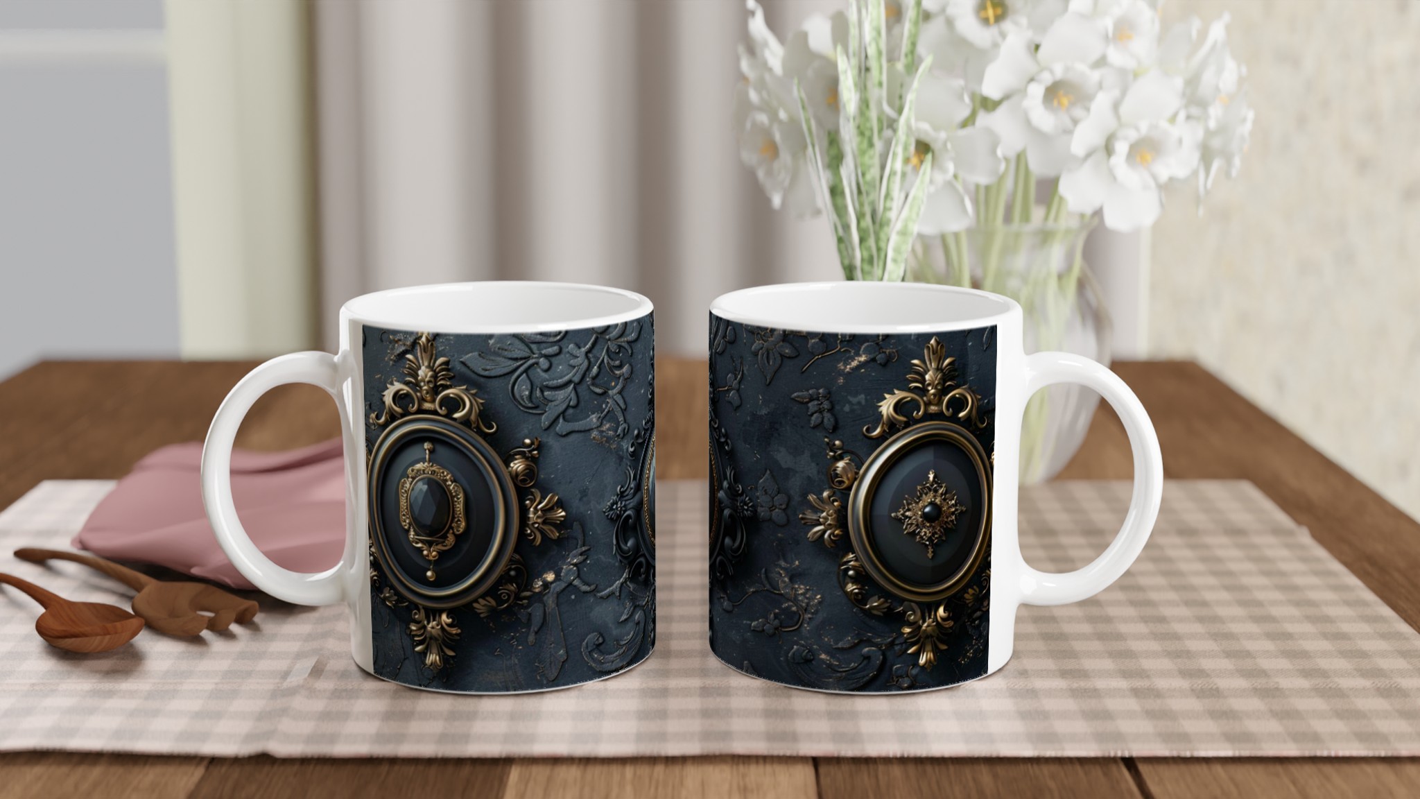 Lyxig Barockmugg i Keramik – 11oz Elegant Svart & Guld Design för Kaffe & Te 10 4b24c368-acd0-4068-b306-e4ee03ac271c