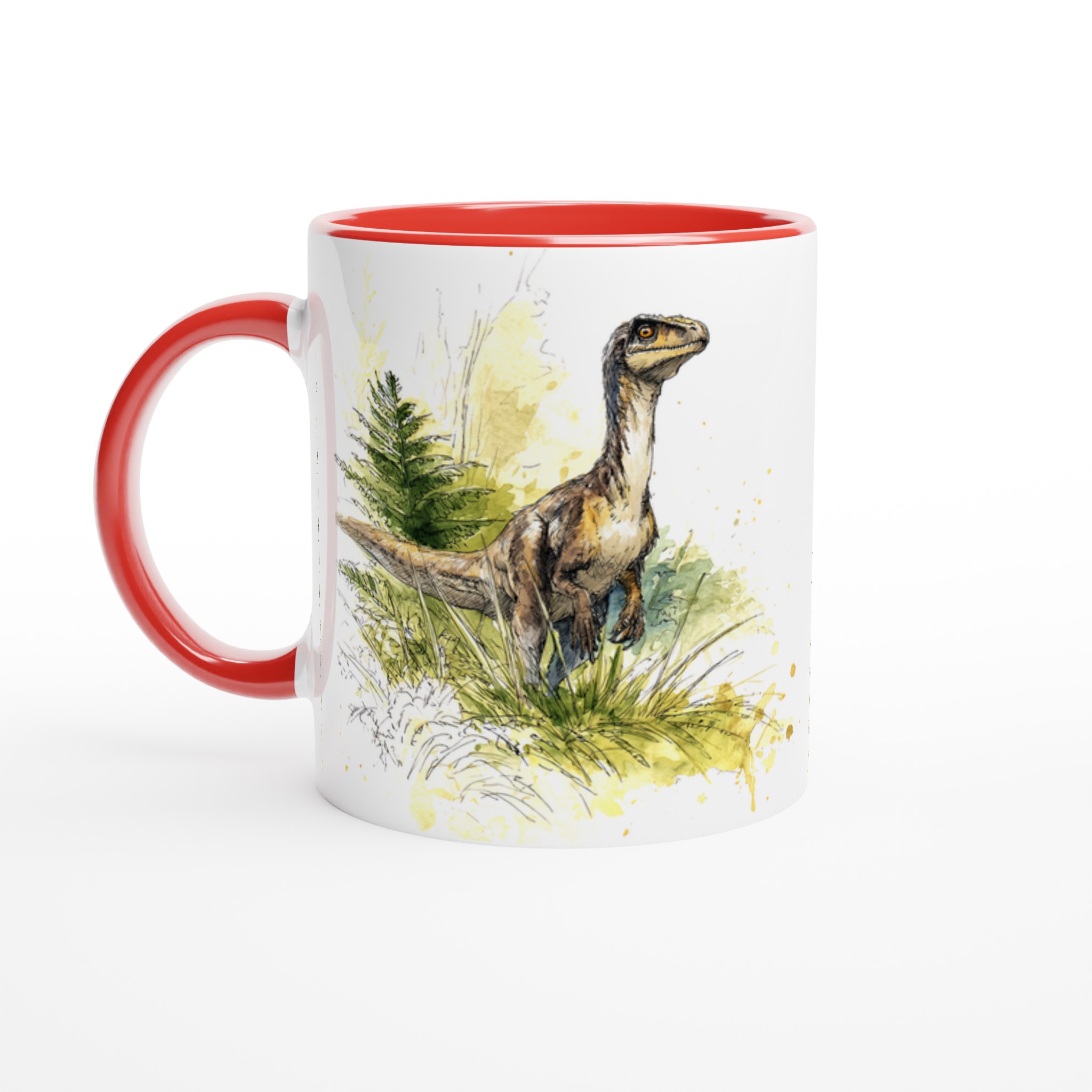 Förhistorisk Vänner Mugg: Akvarell Velociraptor – 11oz Keramisk Kaffekopp 2 4b3ec291-6a79-4179-a923-2538a7622e0f