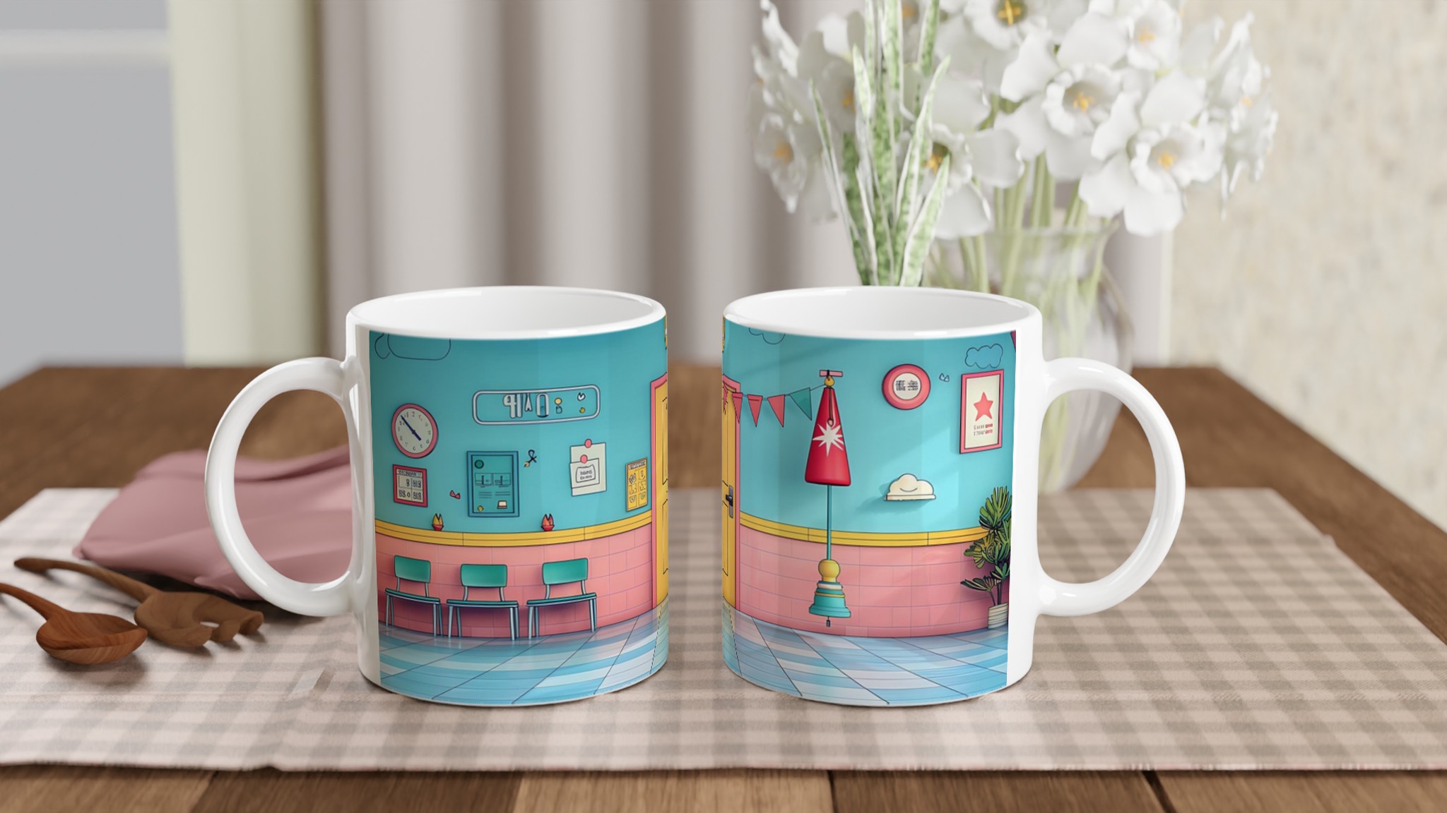 Retro Pastell Mugg – 11 oz Keramikmugg i lekfull design för kaffe och te 10 4b7d4b6d-4f6a-4d21-ada7-6de49a5e2782