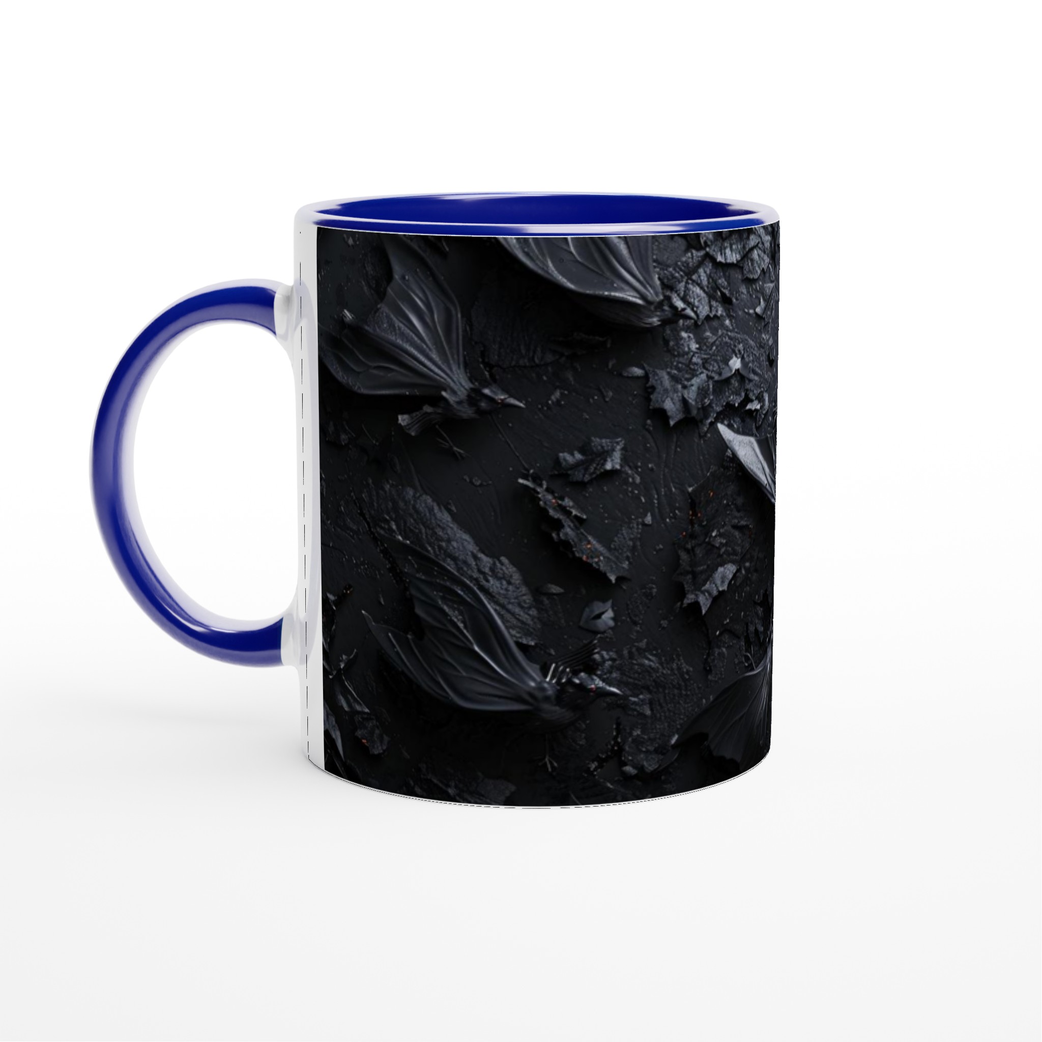 Vit 11oz keramisk mugg med dramatisk svart fågelmotiv – välj bland sju levande keramfärger 4 4ba81762-bb46-47db-ac93-5114430a550b