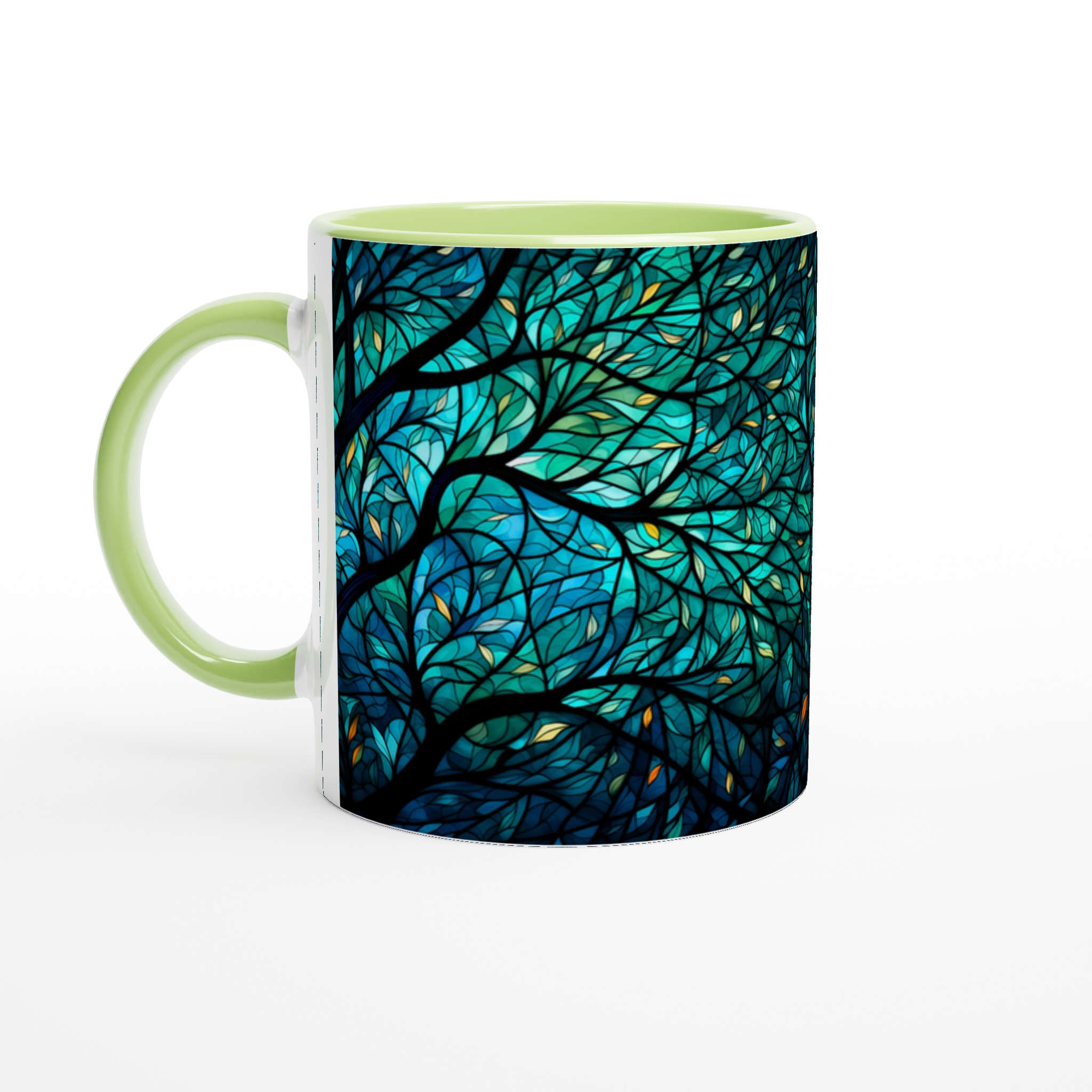 Förtrollande Skogsglans Mugg – Konstnärlig Keramikmugg i Glasmosaik Design, 11oz 3 4bbefdfb-1067-4a39-b36b-56248019e0ce