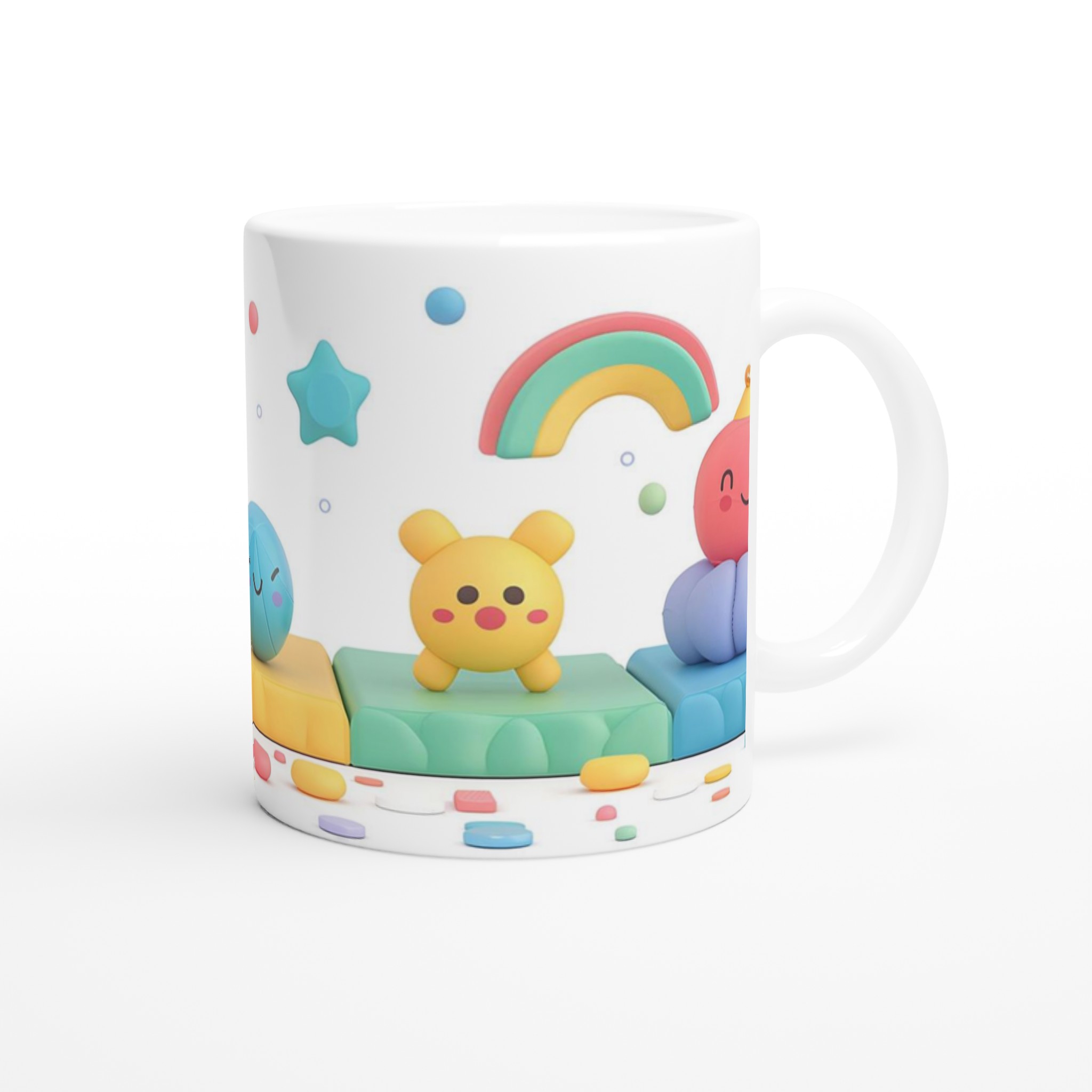 Pastell drömmar keramikmugg – Glada figurer och regnbågar i mjuk palett, 11 oz kaffemugg i flera färger 9 4bcae0a4-03aa-4747-a0c1-a420e40c343f