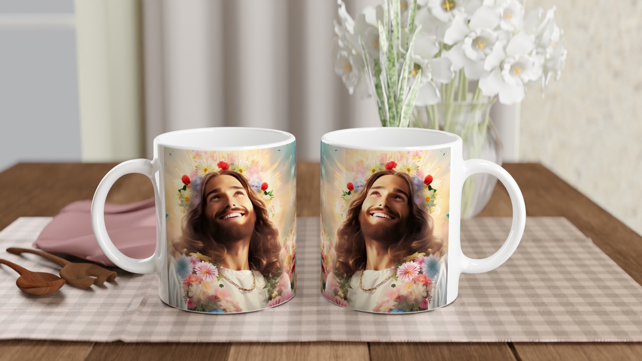 Jesus i Blomsterhav Keramikmugg - En hyllning till glädje & natur i din färgvalda 11oz-mugg 10 4bd4afeb-de71-4242-af7e-cfdcb72a2058