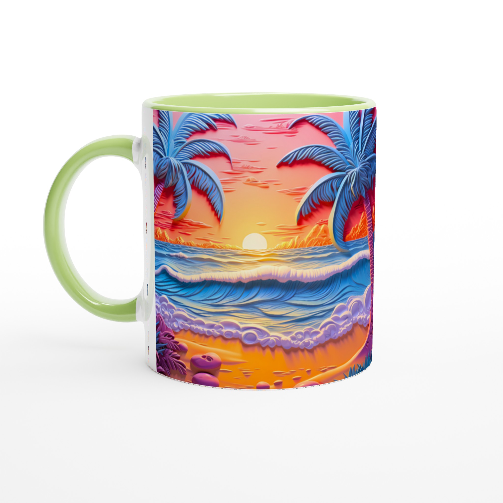 Tropisk Drömmugg – 11oz Keramikmugg med Pastell Palmstrand & Solnedgång 3 4c28f794-873e-409e-9c33-e1a4cc139124