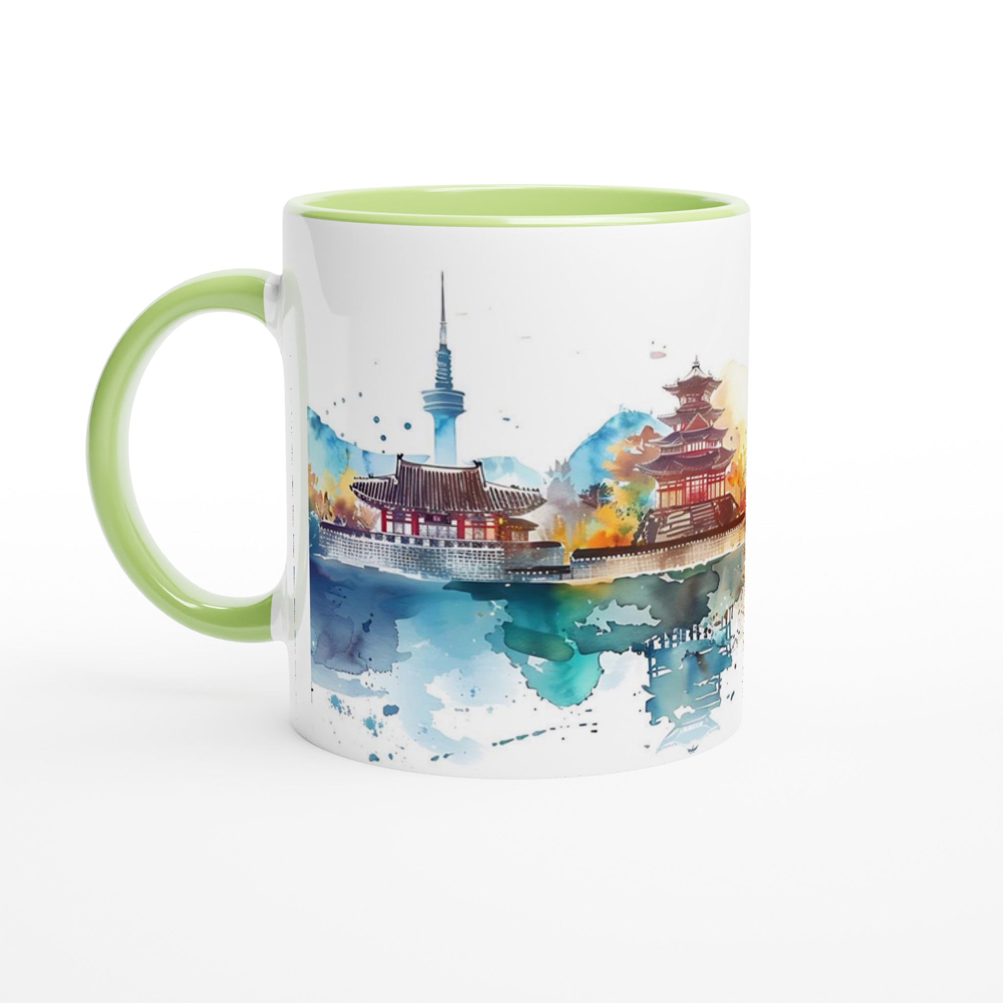 Asiatisk Stadsbild Akvarellmugg – Färgstark Keramikmugg 11oz 3 4c9bc760-8feb-4424-9d4e-f1e55b8d38ff