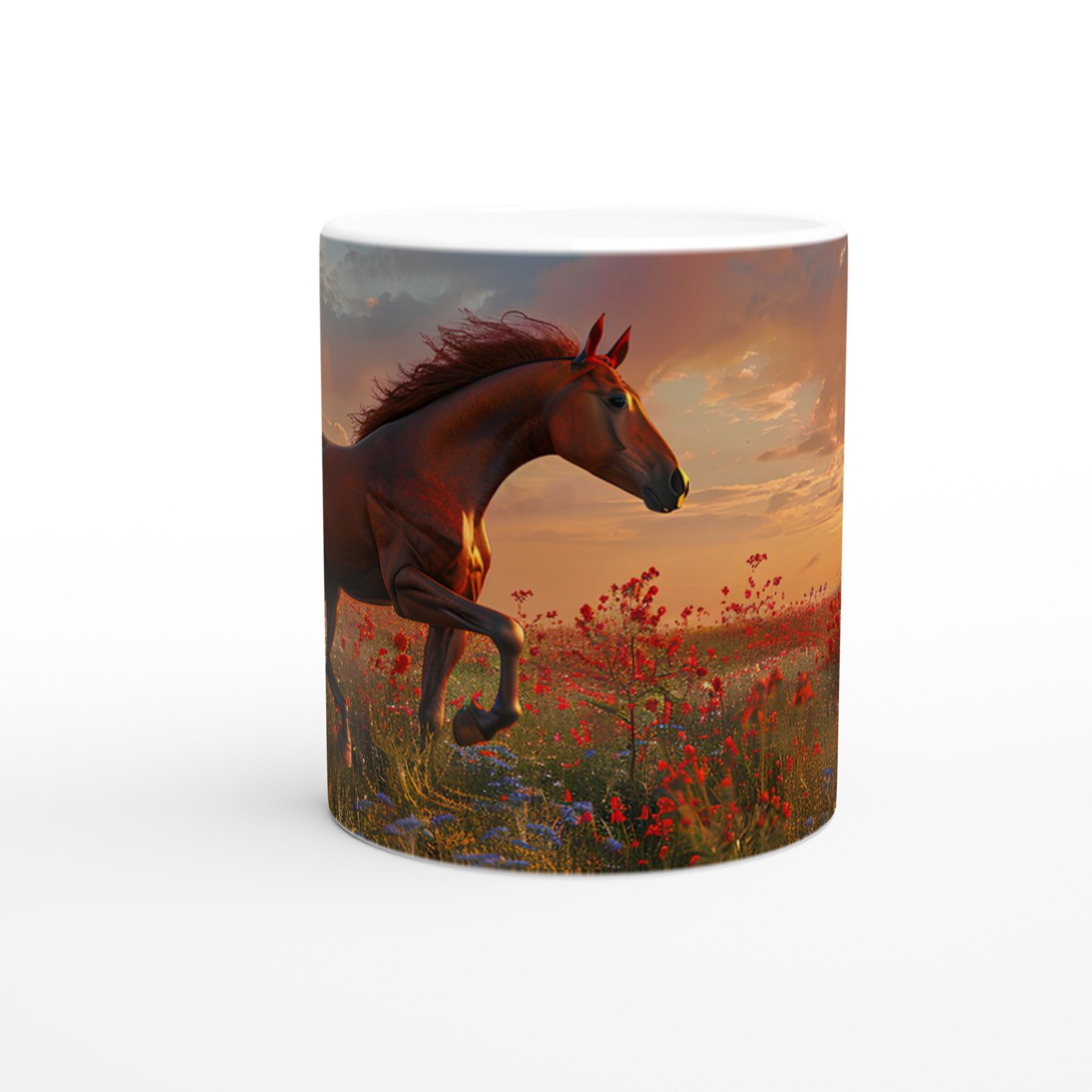 Majestätisk Brun Häst i Vild Blomsteräng – 11oz Keramisk Mugg för Naturälskare 8 4cfbb530-4730-47c7-9457-90c6b6618300