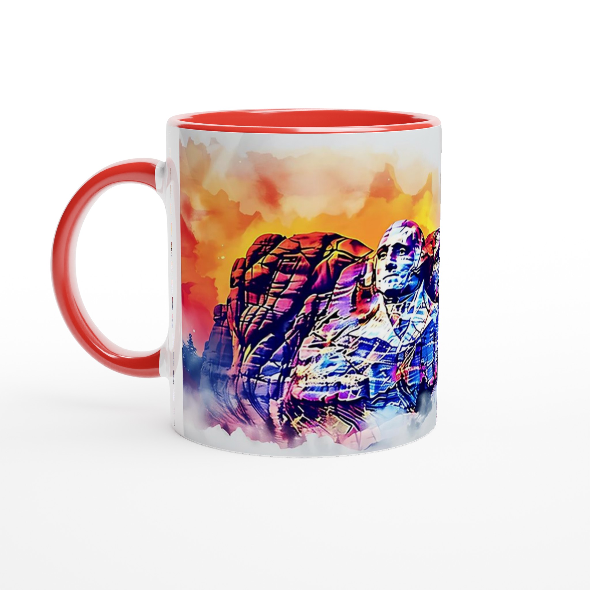 Mount Rushmore Pop Art Mugg – Livfull Design, Välj Din Favoritfärg! 2 4d5c36b4-ecd2-4e99-93f7-b622bae87f01