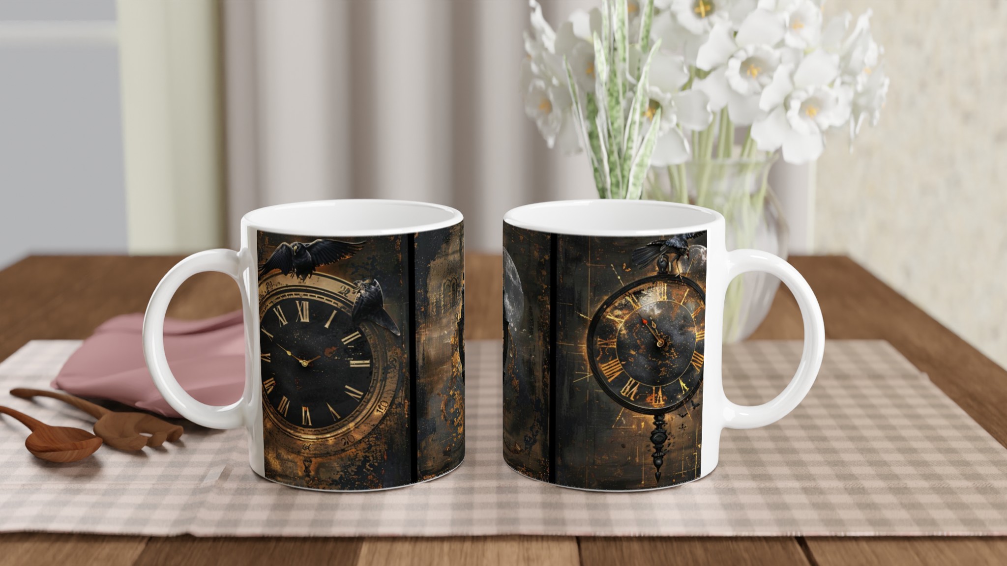 Tidlös Skönhet: 11oz Keramikmugg med Mystisk Antik Urverkdesign 10 4d78bf07-963b-40aa-89b9-e793068d5f44