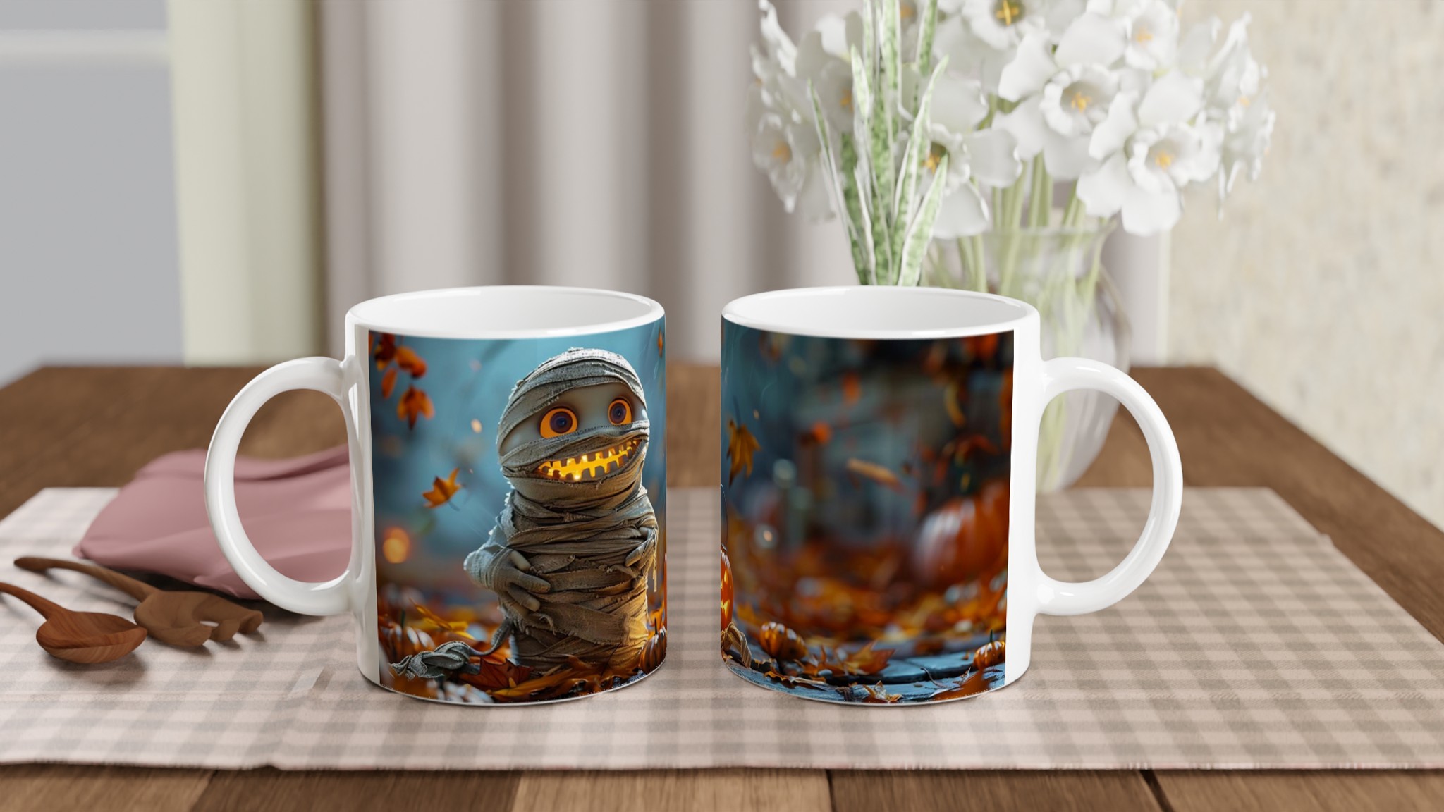 Söt Mummie & Pumpalykta 11oz Keramisk Mugg – Perfekt för Halloween & Mysiga Höstkvällar i Valfri Färg! 10 4d99d4ae-8a37-45c1-afd5-ee98ee318121