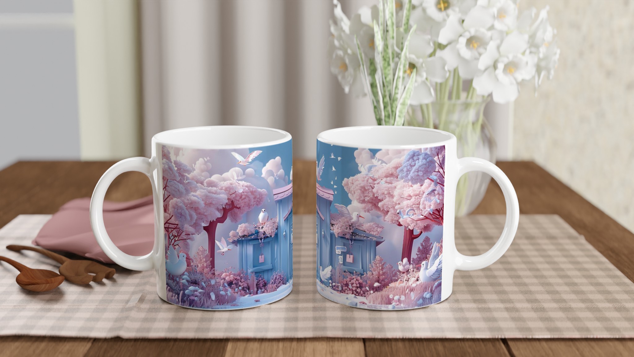 Pastellharmoni Mugg - 11oz Keramikmugg med Drömskt Rosa & Blå Design 10 4db38017-c464-4d6d-a6c2-0a8f2baacf1b