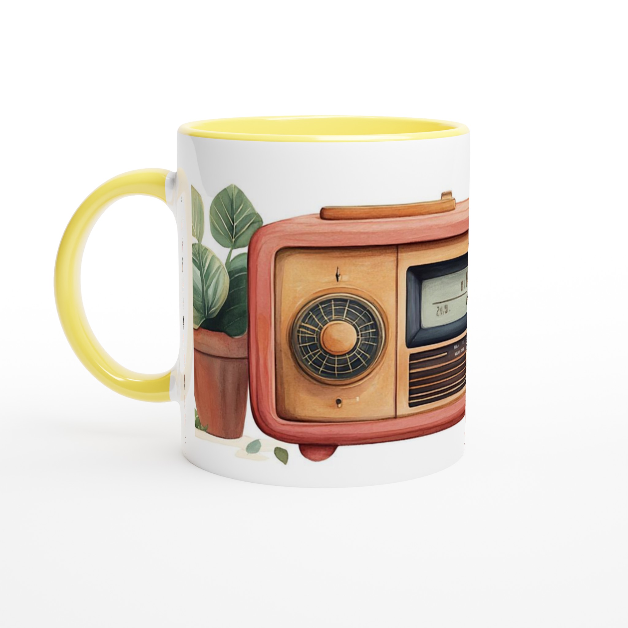 Retro Charm 11oz Keramisk Mugg – Vintage Radio & Gröna Växter, Välj bland 7 Färgstarka Nyanser! 3 4dce31fe-d95e-48d0-a4da-de84e760f8a2