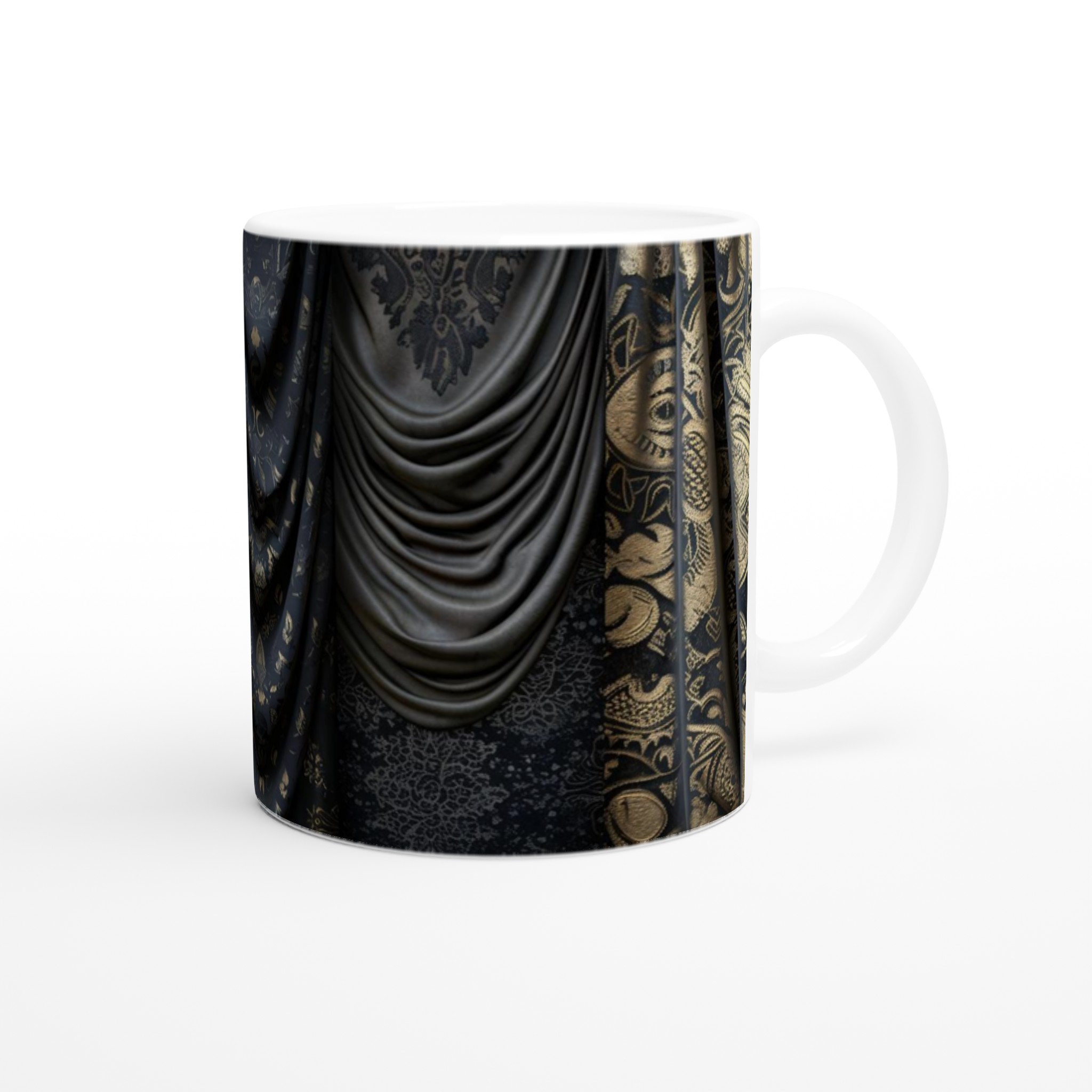 Vit 11oz keramisk mugg med eleganta svartguld-mönster – välj din färgfavorit 9 4e02b8e1-440e-4613-9bee-09ddaca18359