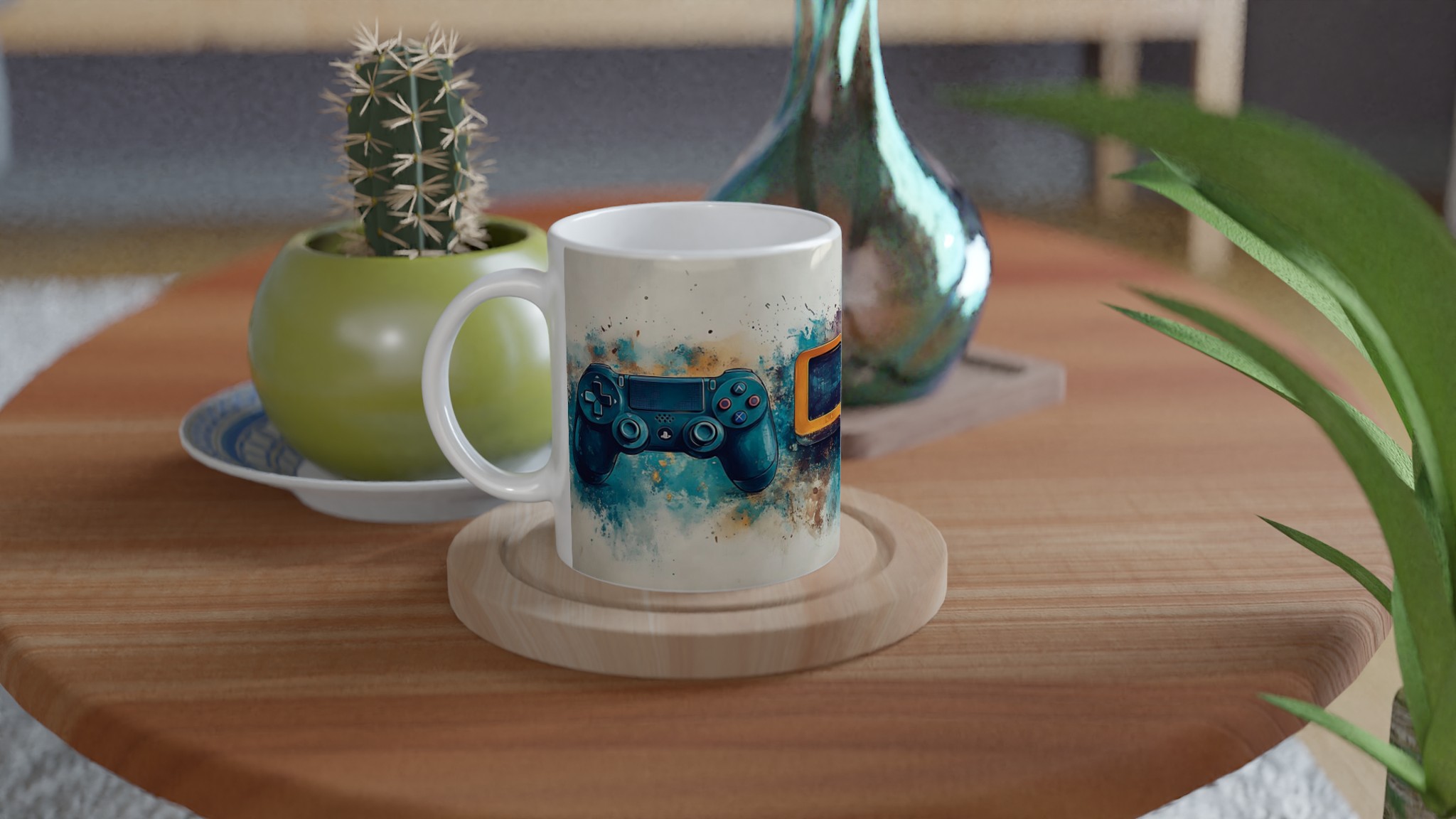 Retro Gaming Watercolor Mugg - Välj din favoritfärg och spela med stil! 9 4e5ca6b6-8e32-488b-ac31-c6eb041f061b