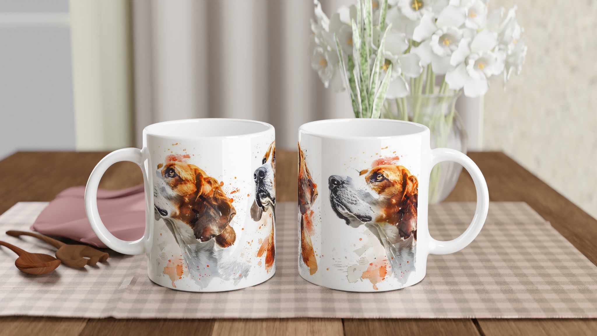 Abstrakt Beagle Akvarell Mugg – Levande Hundporträtt för Djurälskare i Valfri Färg 10 4f140639-ae39-456d-bbe8-984443cf31d5