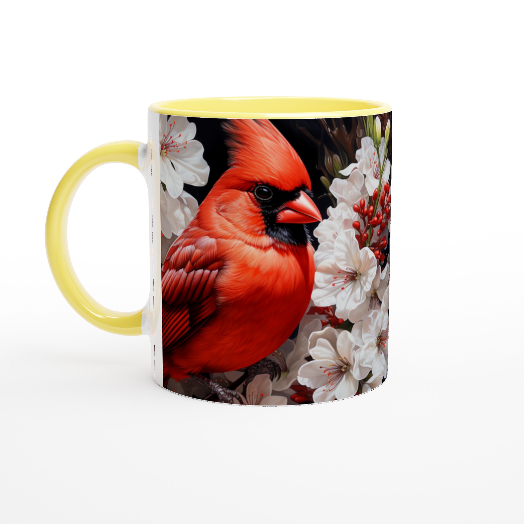 Kardinalens Prakt: 11oz Keramisk Mugg med Vibrerande Fåglar och Blommor – Välj din Färg! 6 4f154178-9f39-4ec0-af4d-4ee3e2d116f8