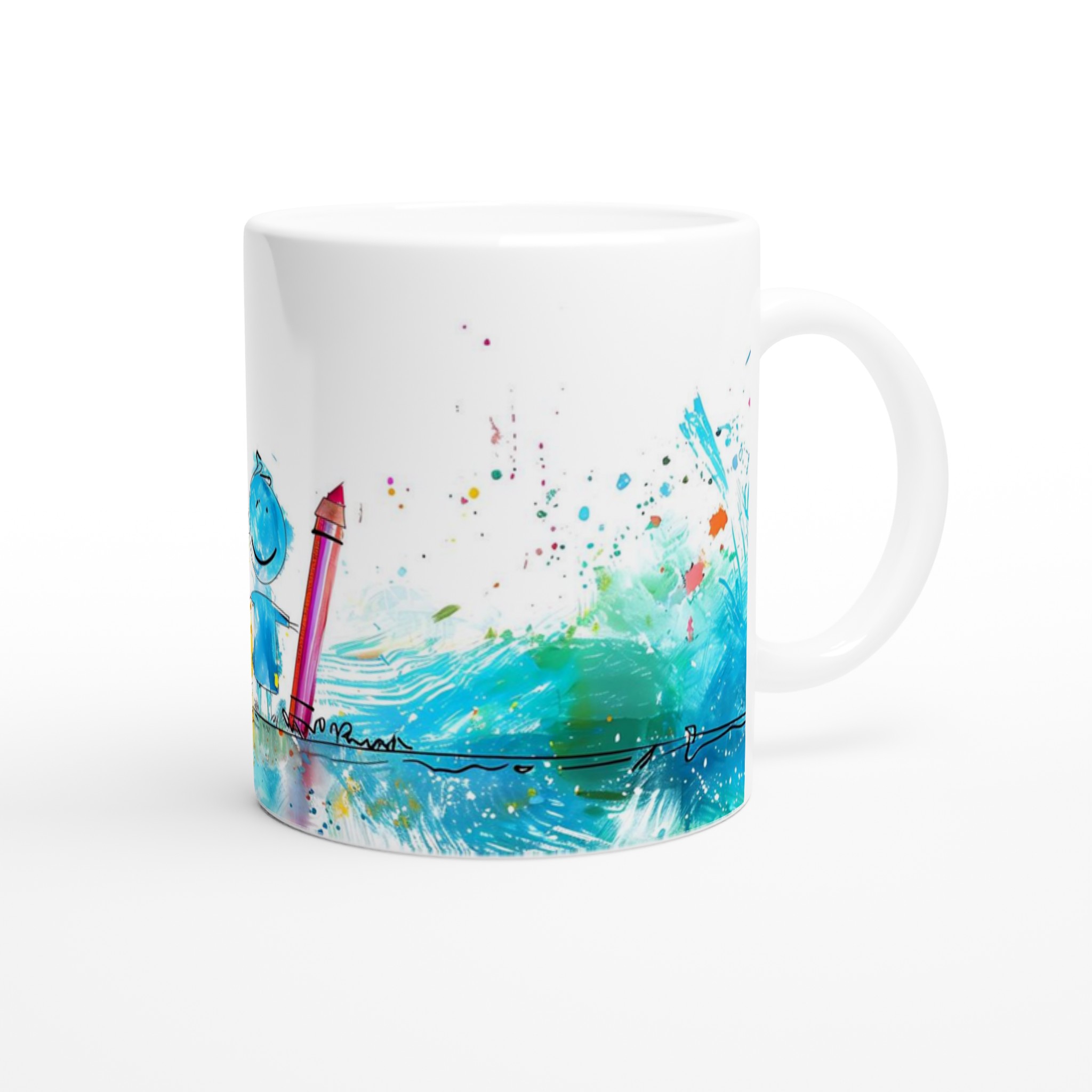 Kreativ Glädje: 11oz Keramisk Mugg med Lekfull Konst & Färgstarka Splashar – Välj Din Favoritfärg! 9 4f40ca53-1ed9-4b8b-b878-46c36297a919