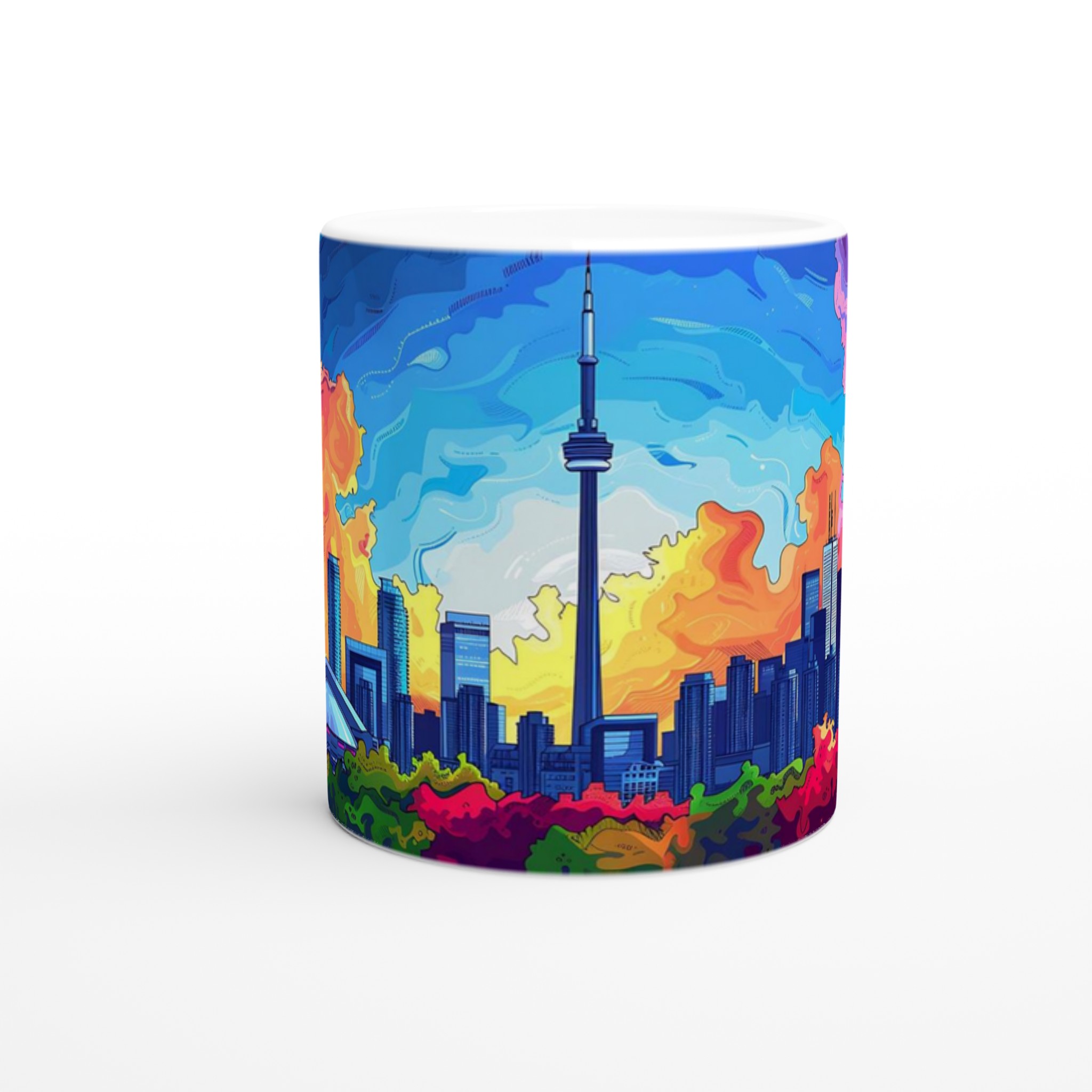 Toronto Skyline Abstract Art Mugg – Levande Stadsbild i Pop Art Stil, Välj bland 7 Keramiska Färger 8 4f66782a-c2a5-4d2b-a9e5-84613b62ac67