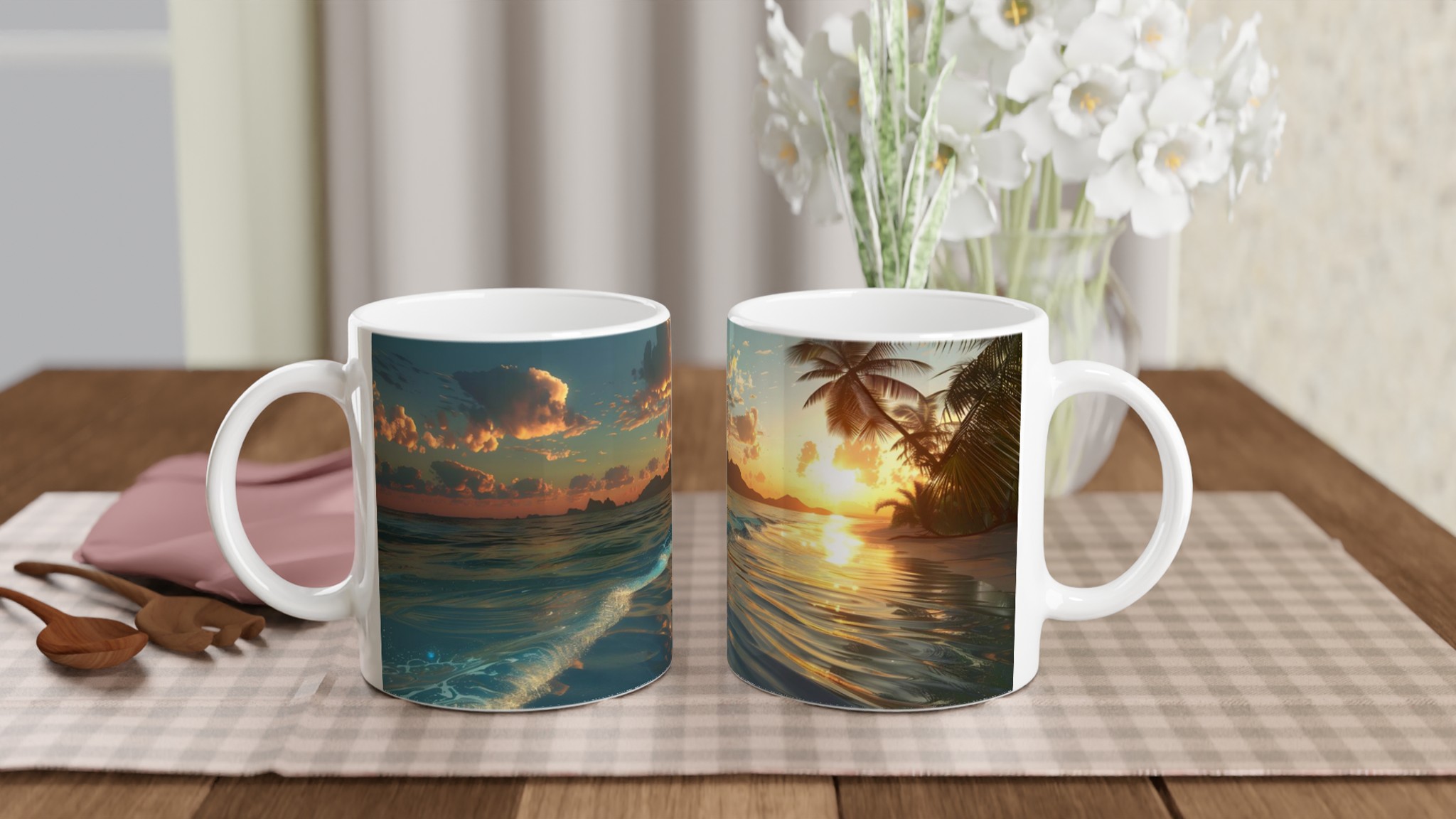Solnedgång över tropisk strand 11oz keramikmugg – Din dagliga dos av paradis i sju färger 10 4fa0d453-537a-4887-8afd-11a641f5e94d