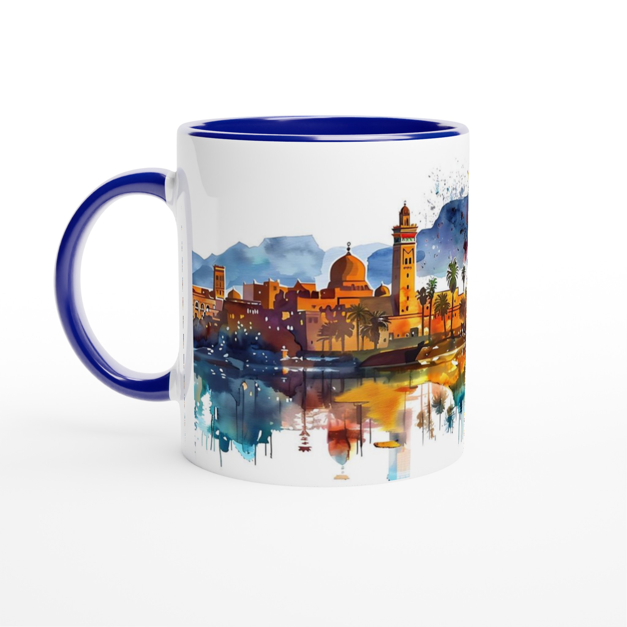 Marrakech Cityscape Vattenfärgsmugg – 11oz Premium Keramikmugg i ditt val av sju livfulla färger 4 4fc80e32-96fc-4c68-afa1-0903d729fe27