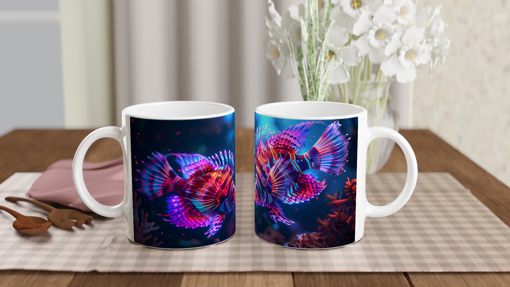 Neon Lionfish Keramikmugg – Levande Havsmotiv i 7 Färger, 11oz 10 50117b4e-91bc-4dd5-aa22-7b31d7ce7d90