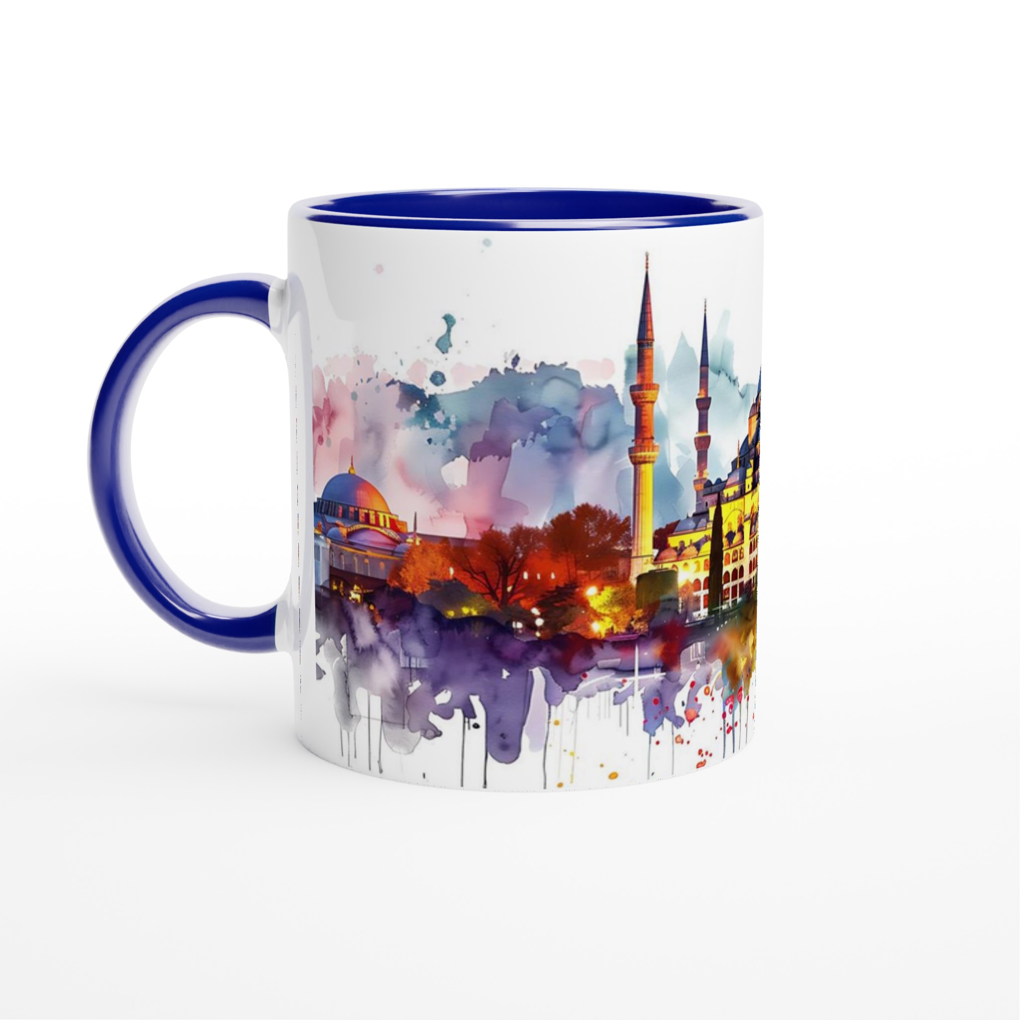 Istanbul Watercolor Skyline Mugg – Konstnärlig Siluett i Klara Färger 4 5039b3f1-a344-4a02-a7d7-57073e230c31