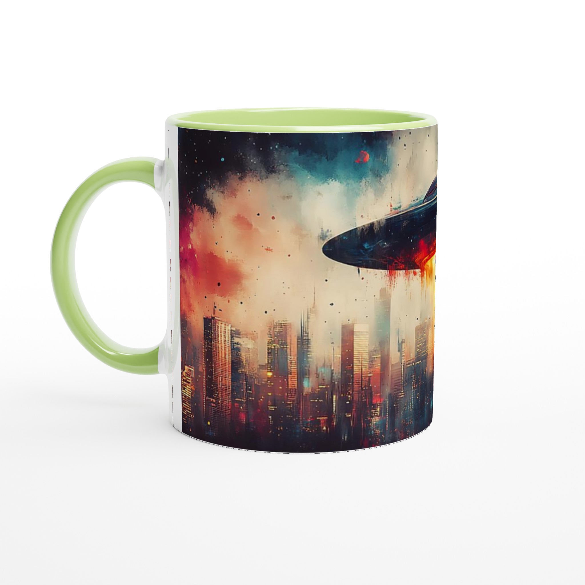 UFO Stadsinvasion Konst Mugg – Livfull Sci-Fi Design i Din Valfria Keramiska Färg 7 50cfb6bb-e47d-49fc-a1b6-83ee5527874f