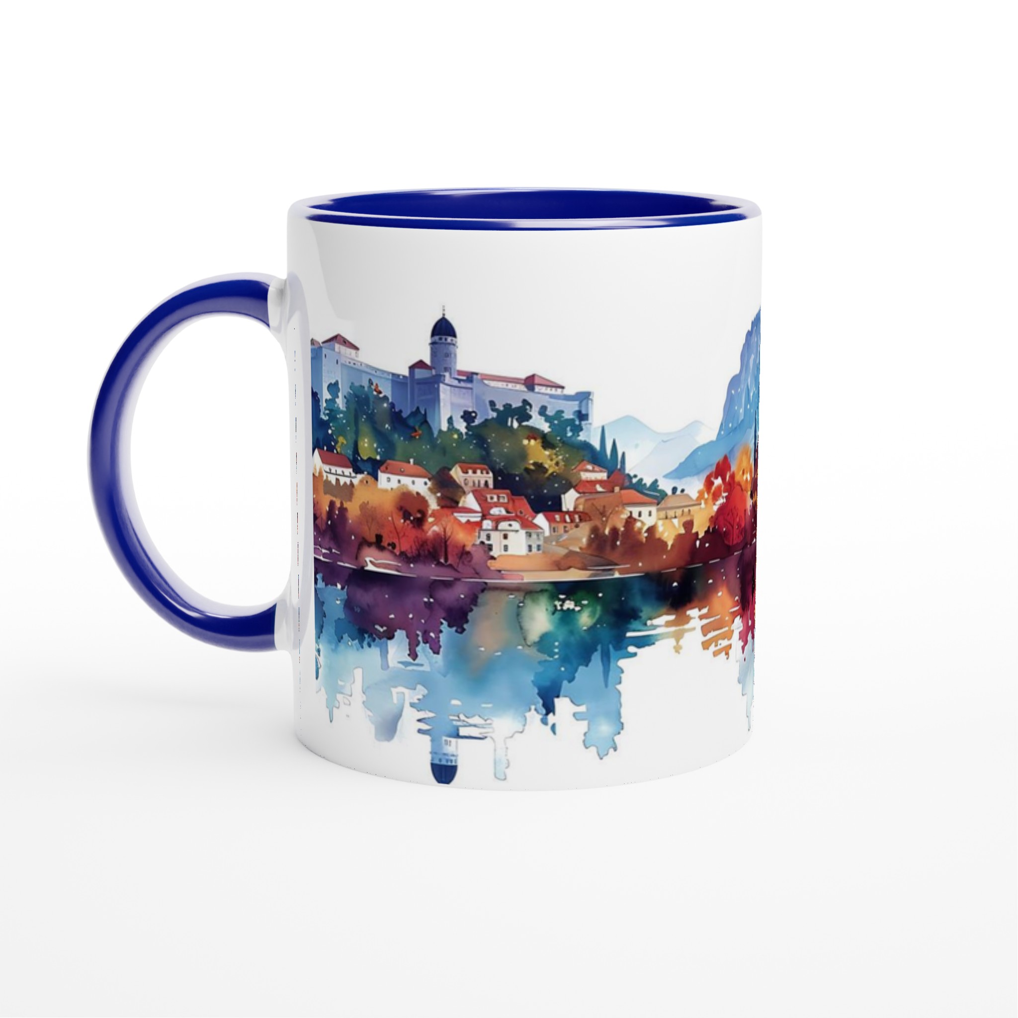 Aquarell Stadsvy Mugg – Konstnärligt Charmig Keramikmugg i ditt val av färg 4 516677ad-80d8-48f1-abc9-63f036c8ab6d