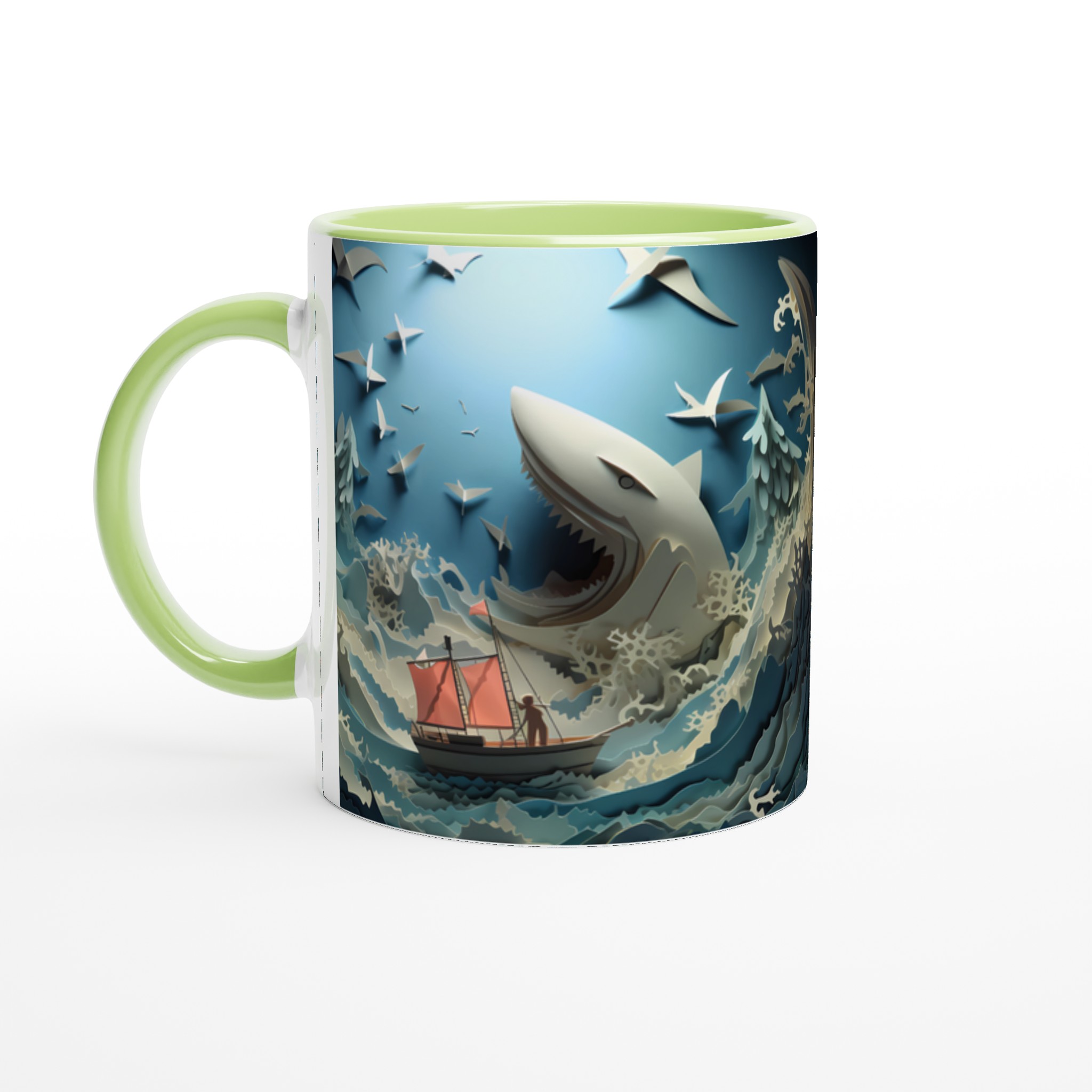 Havets Djup Keramisk Mugg – Unik Papperskonst Design, 11 oz 3 5172e54f-a43e-4b40-a96f-ca5b2ec2dc55
