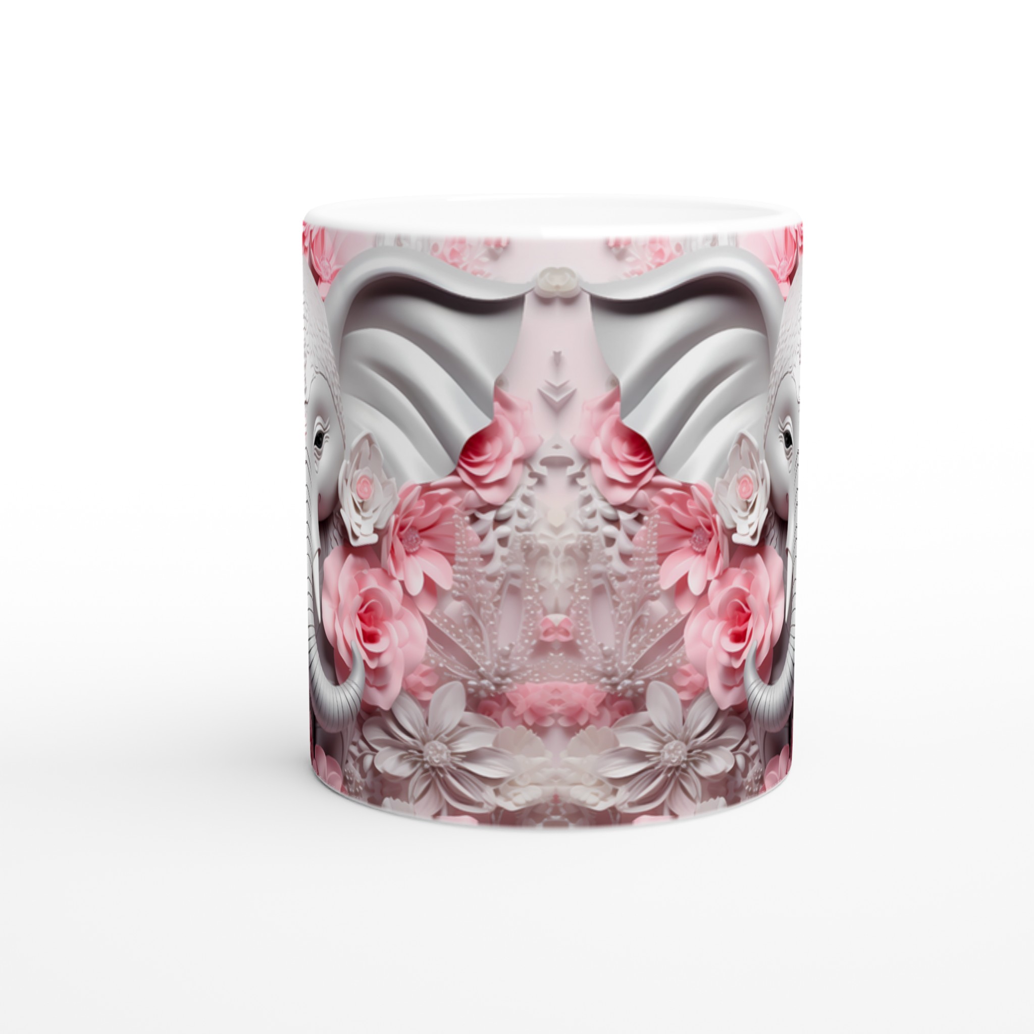 Elefant & Rosor 11oz Keramisk Mugg – Drömmer i Rosa & Vitt, Välj Din Färg! 9 5201ba33-b221-4632-be02-852c3e75c355