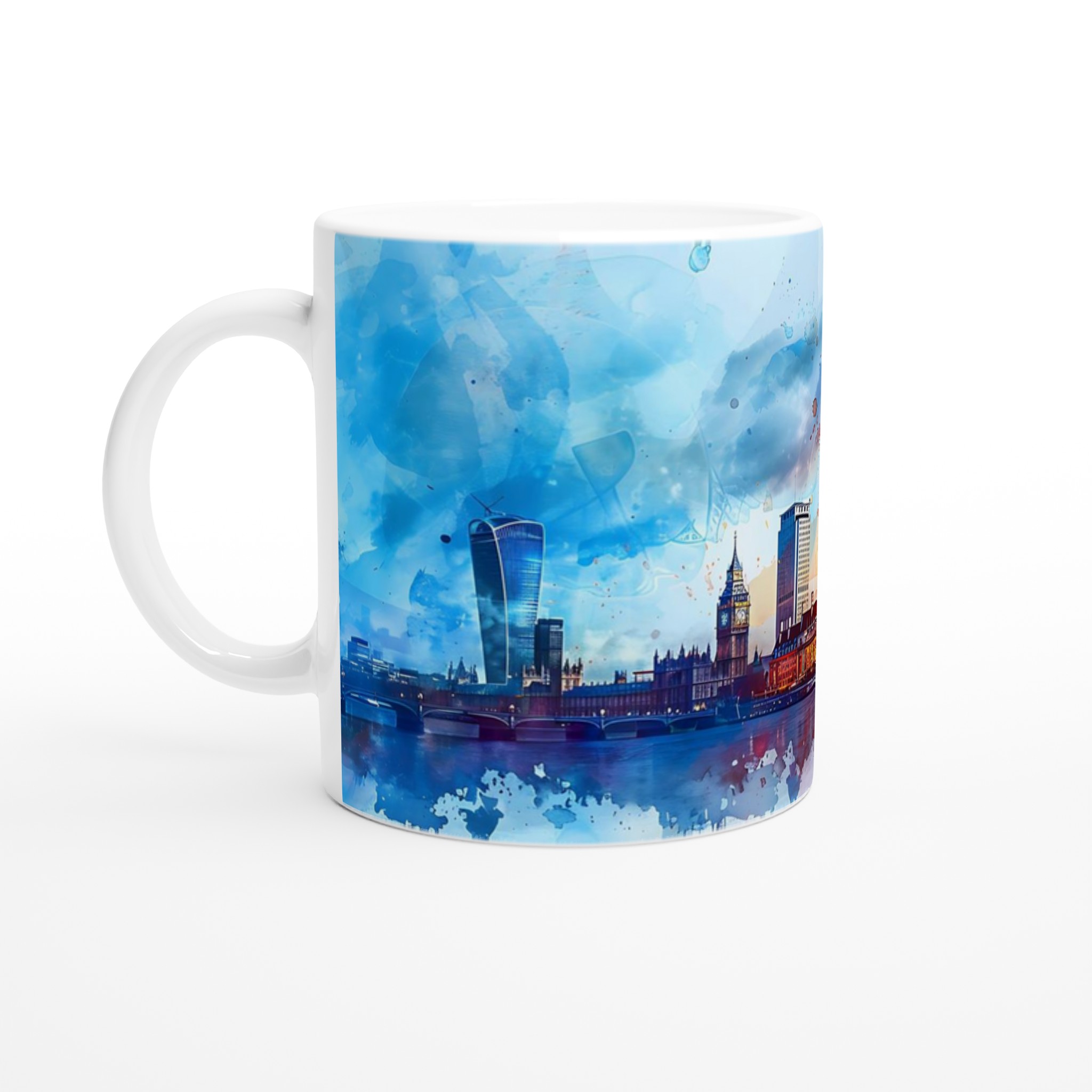 London Eye Watercolor Mugg – Konstig Design med Ljusa Färger, Välj bland Flera Keramiska Nyanser 1 520c0bd3-f686-4f42-8248-c6bd58566c52