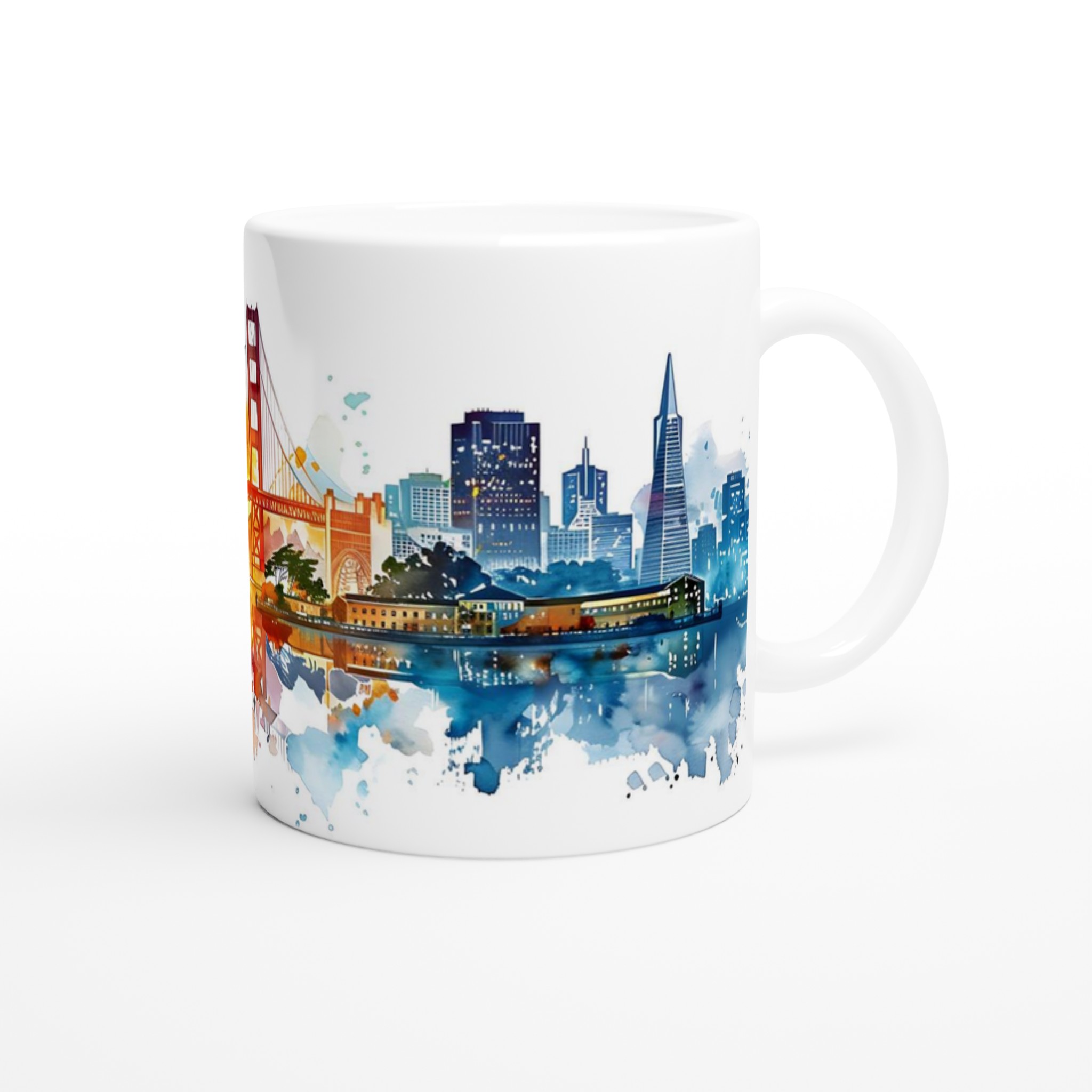 San Francisco Akvarell Kaffemugg – Färgstark Stadsbild, 11 oz Keramikmugg 9 520cf456-c601-47b8-9808-56201e1dc45e