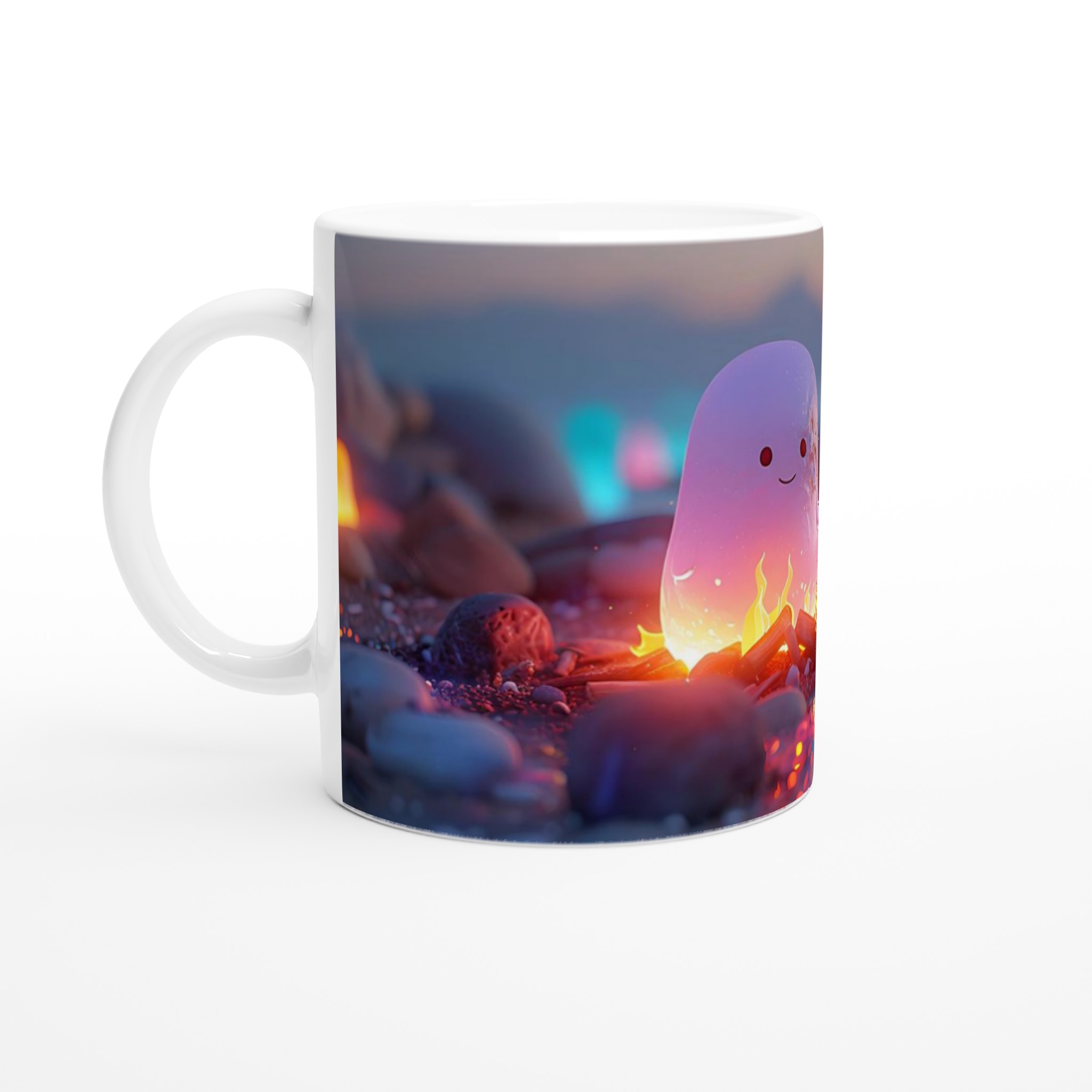 Magiska Eldsjälen Keramisk Mugg – 11 oz Vit Mugg med Glödande Motiv 1 521e9998-b06f-4f72-8aa1-9953063f545a