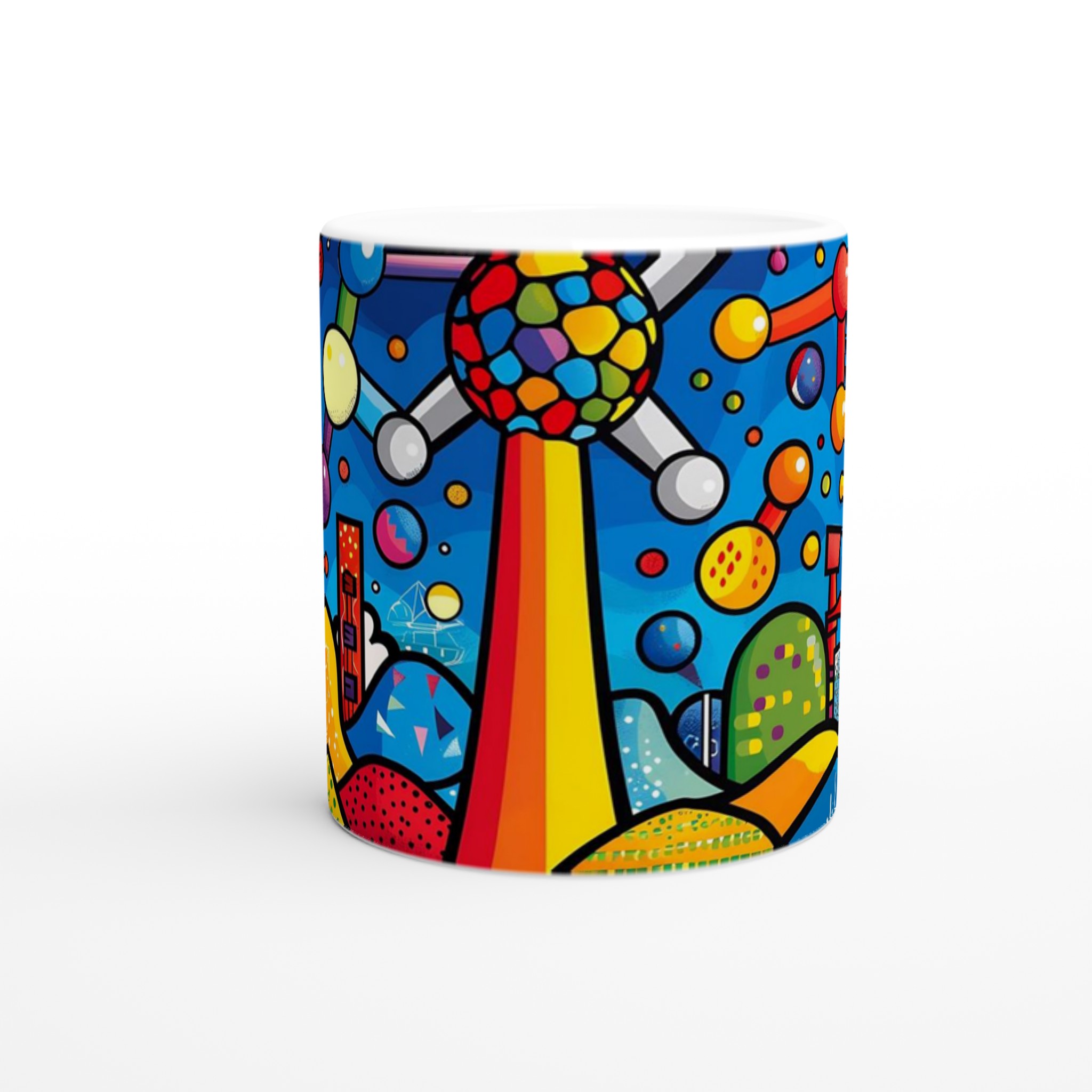 Abstrakt Pop Art Keramikmugg – Färgglad stadsvy & kosmos 11oz 8 52436f8e-43ff-41da-bb68-0337a97439aa