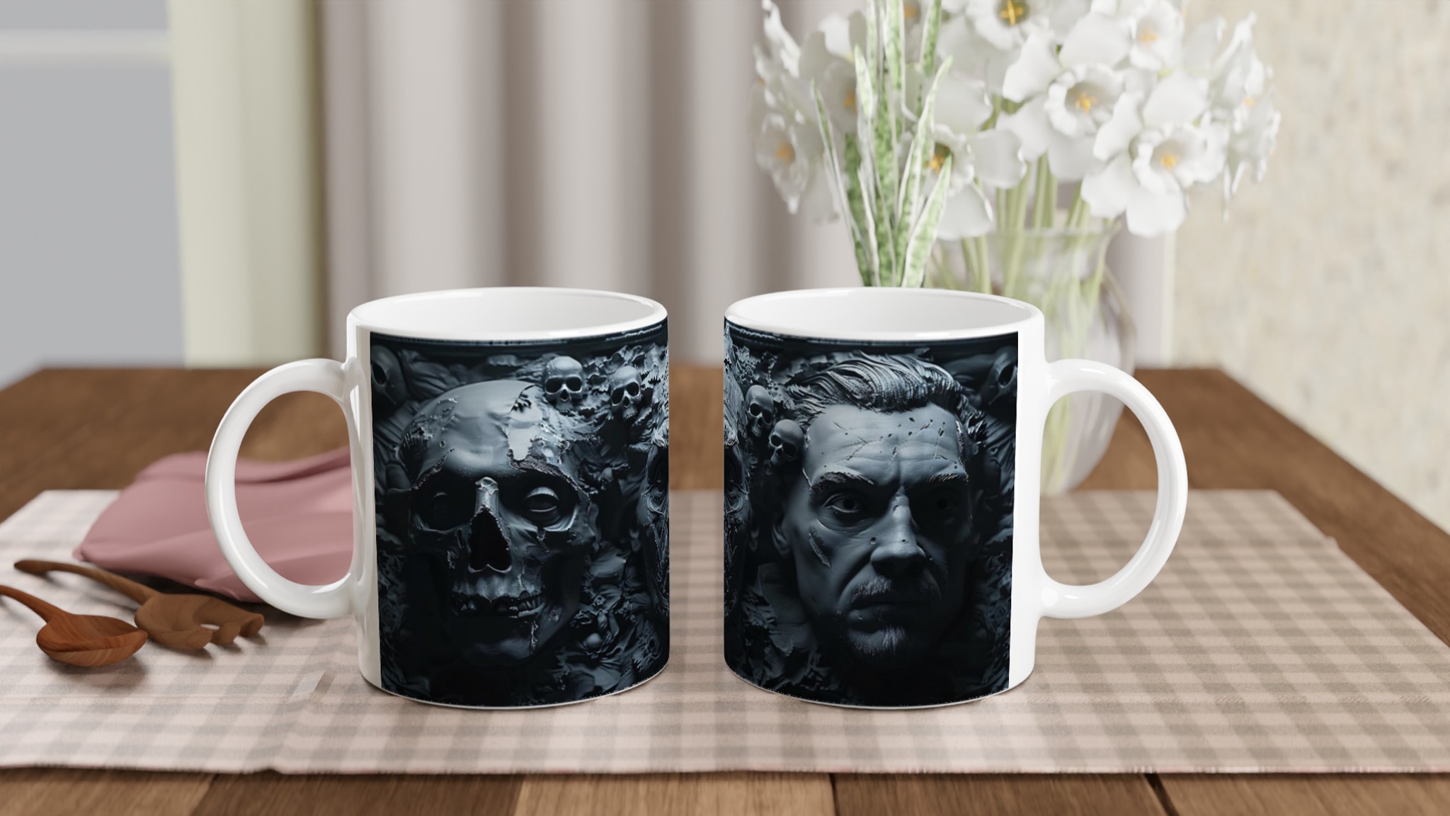 Mörk Elegans 11oz Keramisk Mugg - Gotisk Konst & Skallar i Din Valda Färg 10 52623011-6bb4-469e-bb5a-b339f29492b1