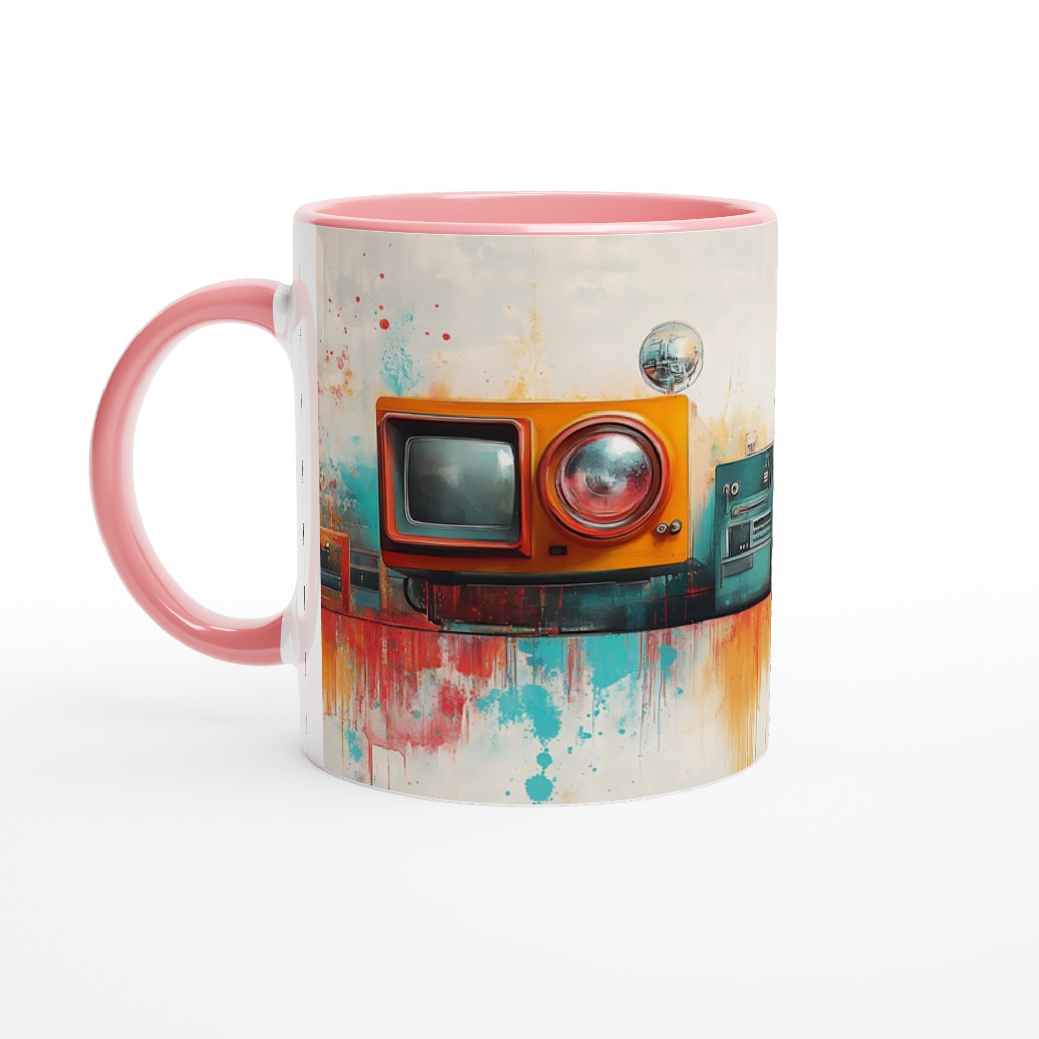 Retro Tech Fusion 11oz Keramisk Mugg – Konstnärligt Tryck & Färgstark Design 4 52851a8f-3b47-4aa5-b26d-dcf2848e5cad