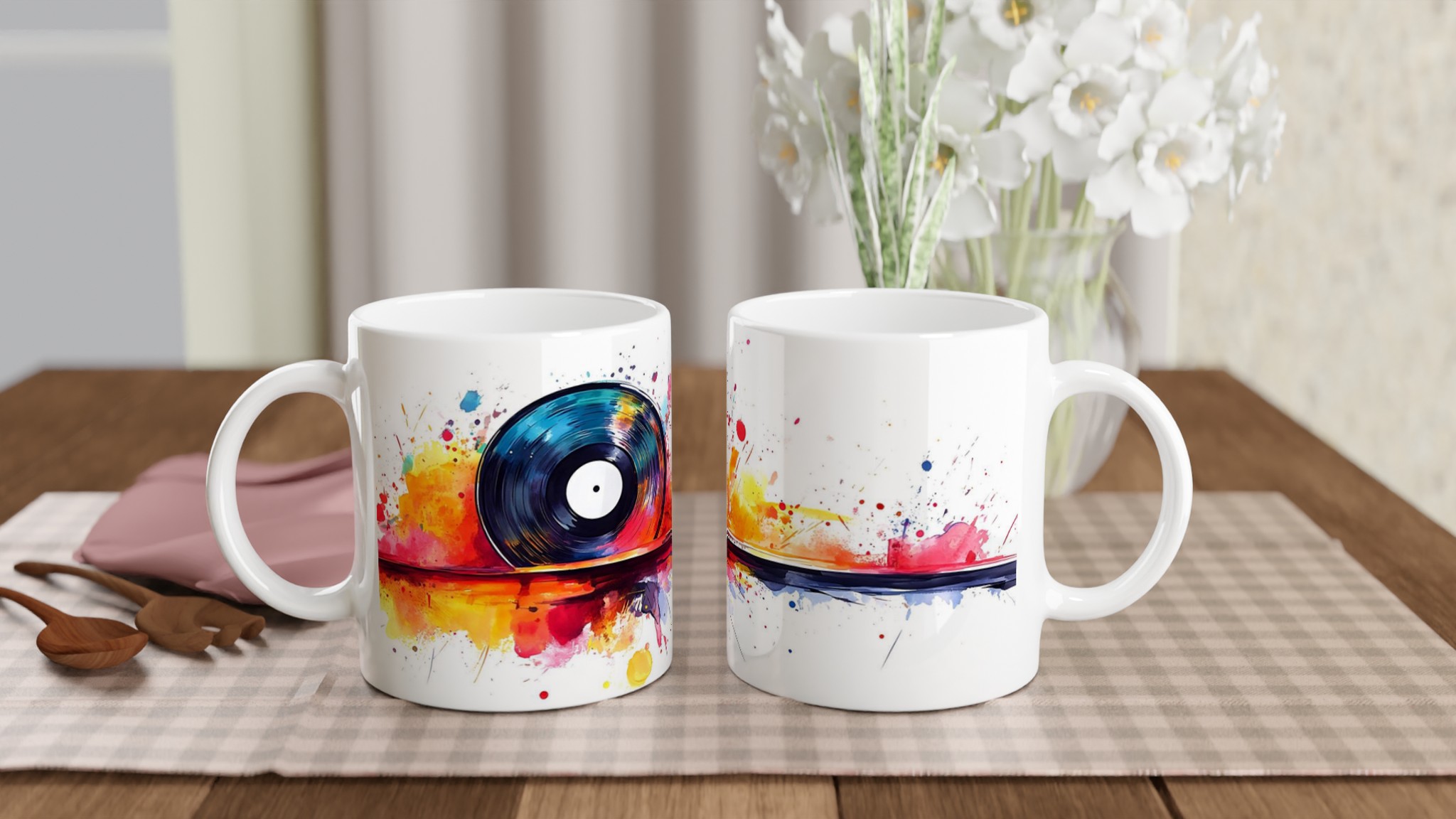 Abstrakt Vinylkonst Keramikmugg – Dynamisk Färgexplosion för Musikälskare, Välj din Favoritfärg! 10 52a98901-fc83-4a92-88de-6e0edcfcf889