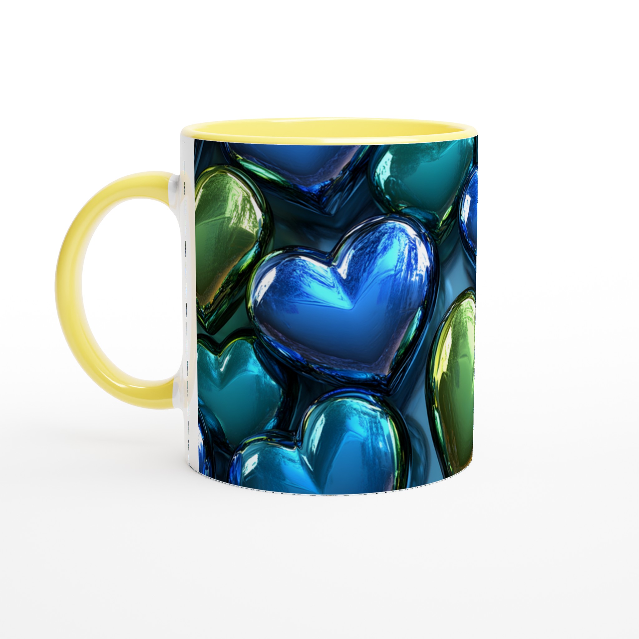 Kärlek i Varje Klunk: 11oz Keramisk Mugg i Glänsande Blått och Grönt 5 52b023f9-b56c-43c4-8468-f6ee9ec53c0b