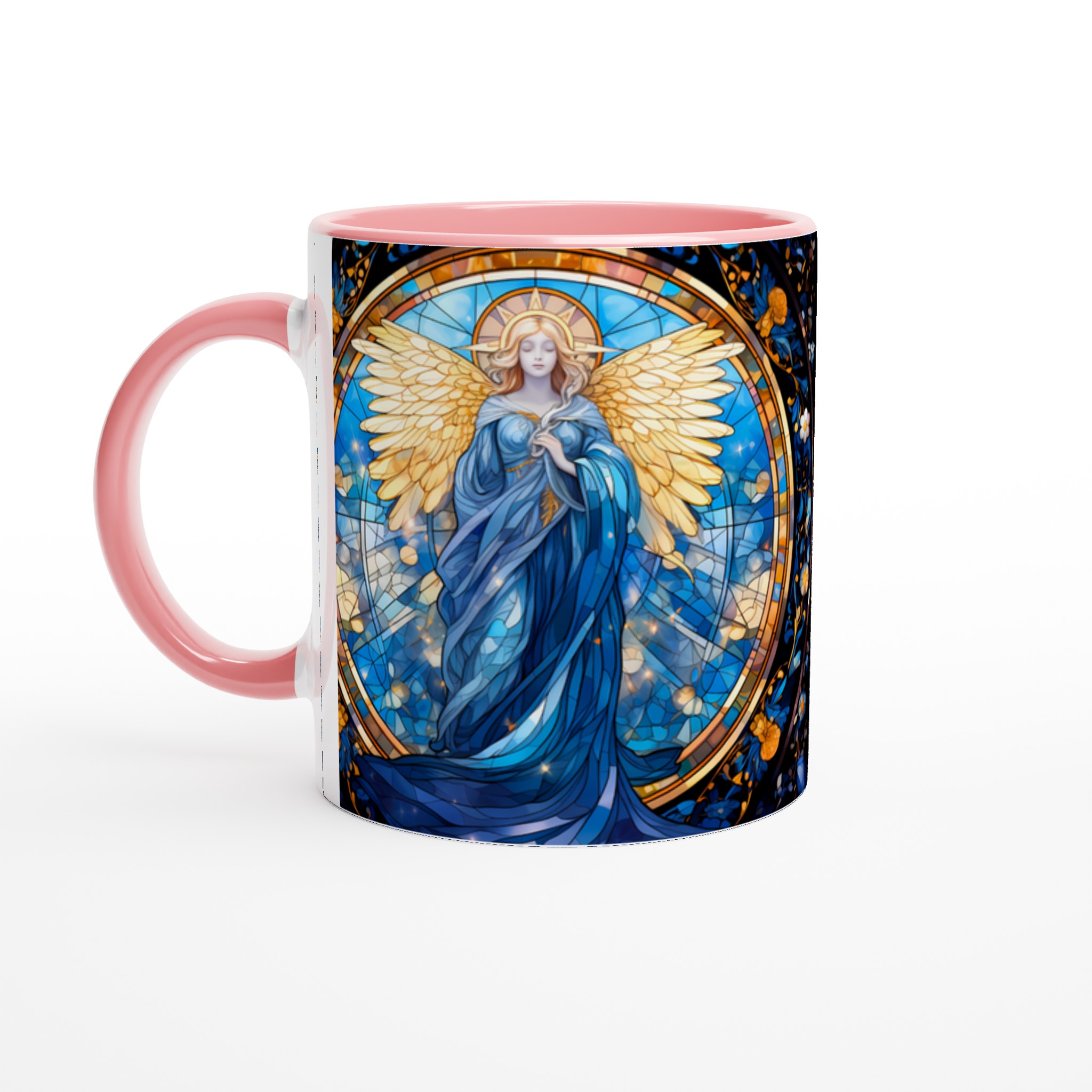 Ängel i Blått - Fönster Mugg: 11oz Keramisk Kaffekopp med Sakral Konst 6 52d7f1bc-401c-4fcf-91d4-f2a090eb5c0d