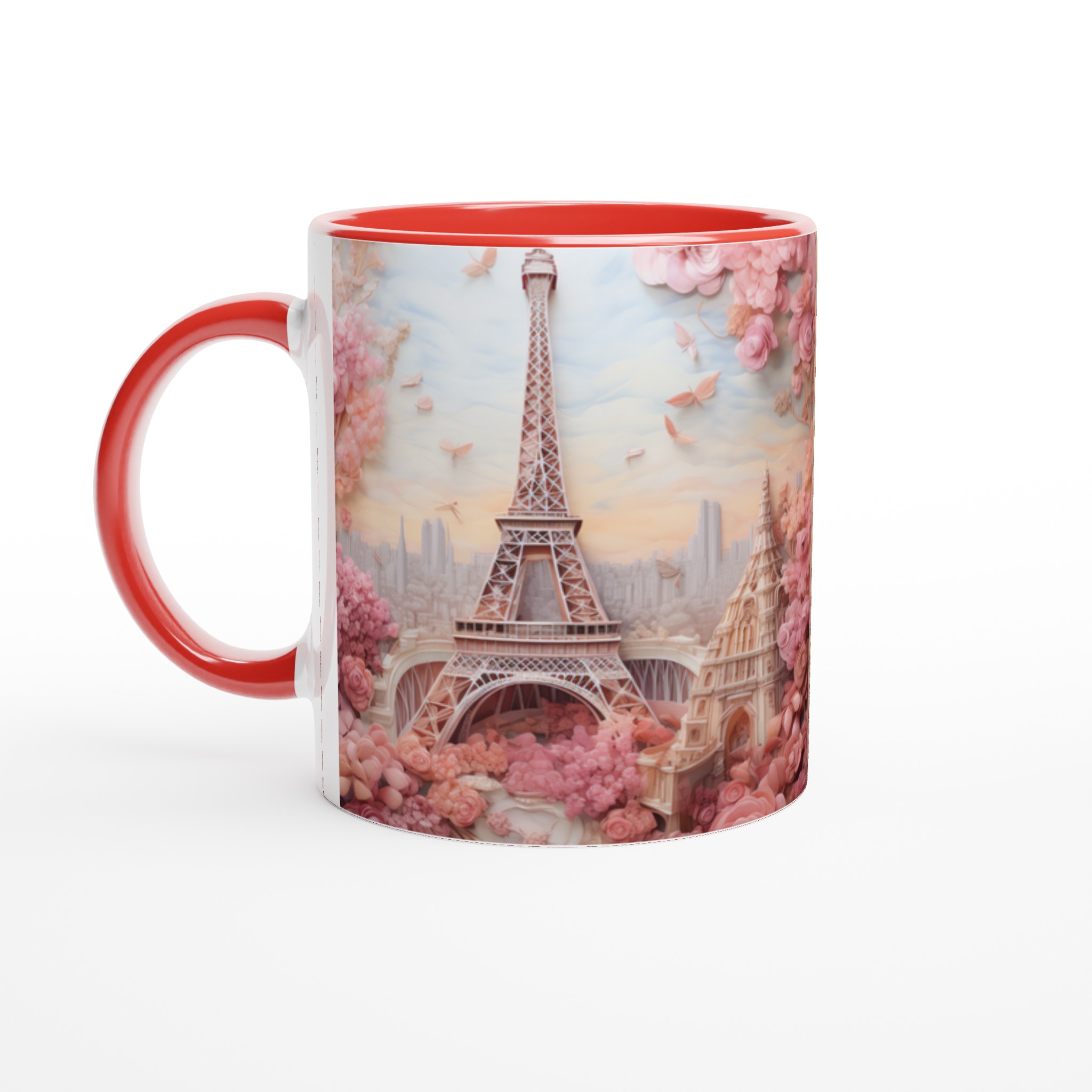 Romantisk Paris-mugg – Eiffeltornet i rosa blomsterdröm – 11 oz keramikmugg i 7 färger 2 52df9784-3cd5-44c2-ab9c-a23743031c18