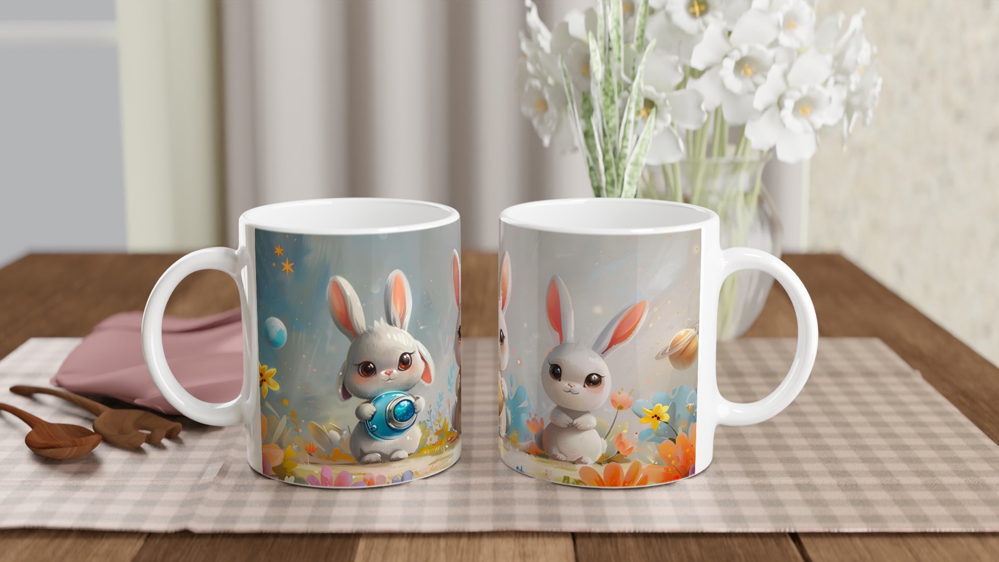 Söta Rymdkaniner Keramikmugg – Magisk 11oz Kaffekopp för Barn & Vuxna i Valfri Färg 9 52fe7a21-5273-4232-b8f3-0667361d3515