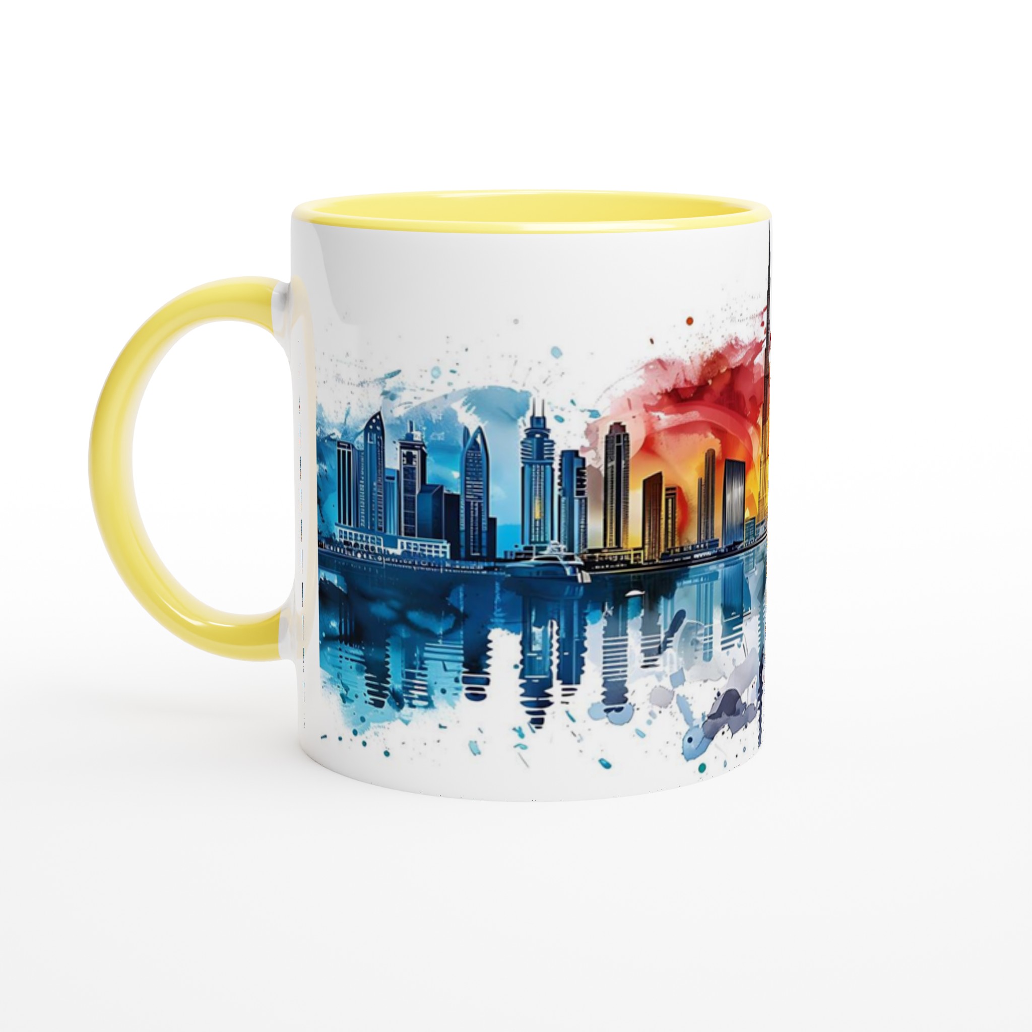 Dubai Skyline Akvarell Mugg – Färgstark Keramisk Kaffemugg för Kulturella Älskare 5 532502a7-7098-4715-bb7c-834aad4a3c45