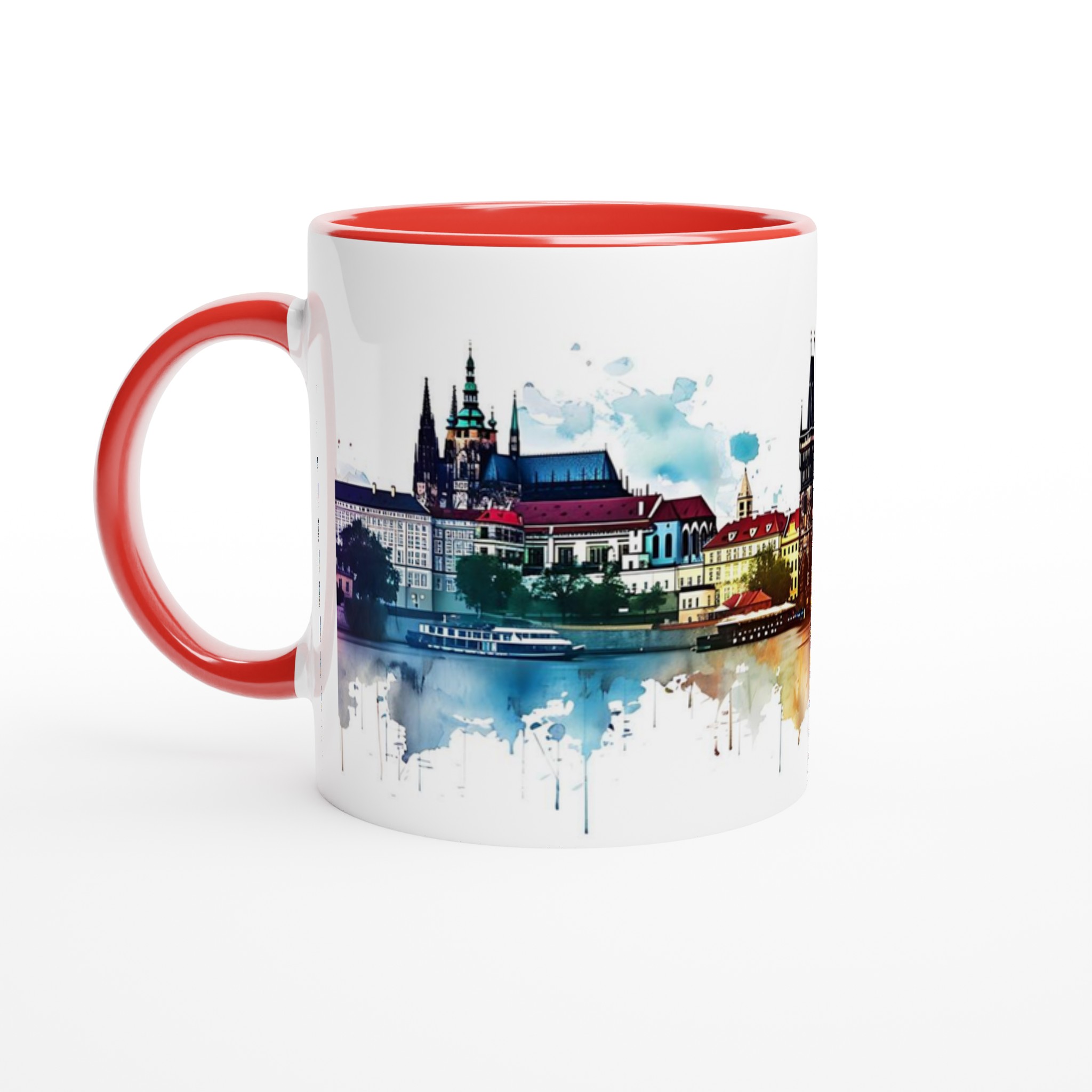 Prag Watercolour Skyline Mugg – Konstnärlig Stadsutsikt i Levande Akvarell 2 534019f1-d923-41fc-bdf8-3ee414def502